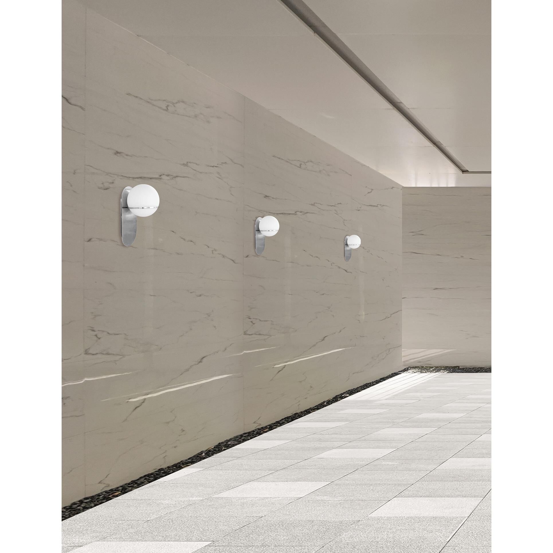 Shown in Polished Chrome finish and White shade