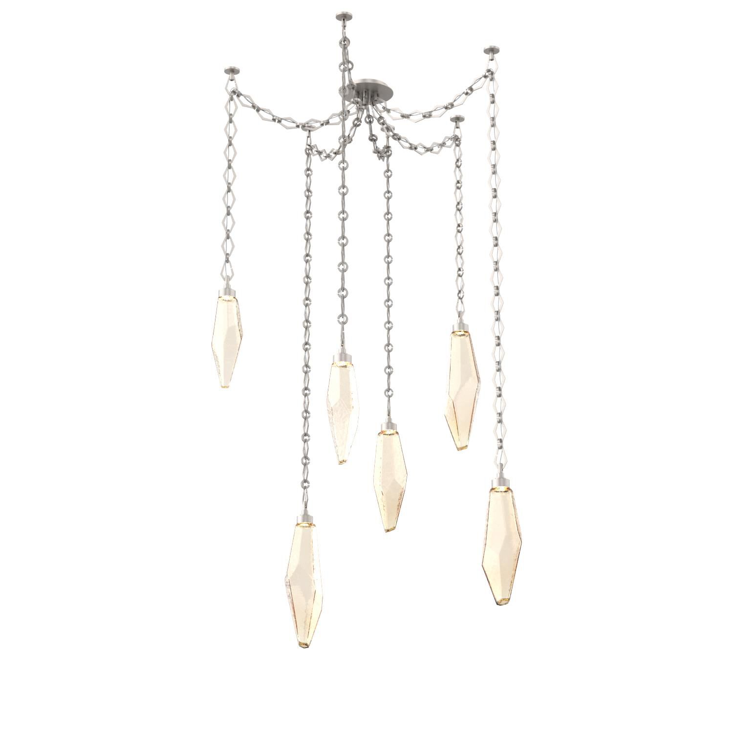 Levi Wilson Rock Crystal 14 Inch Multi Pendant Light by Hammerton Studio