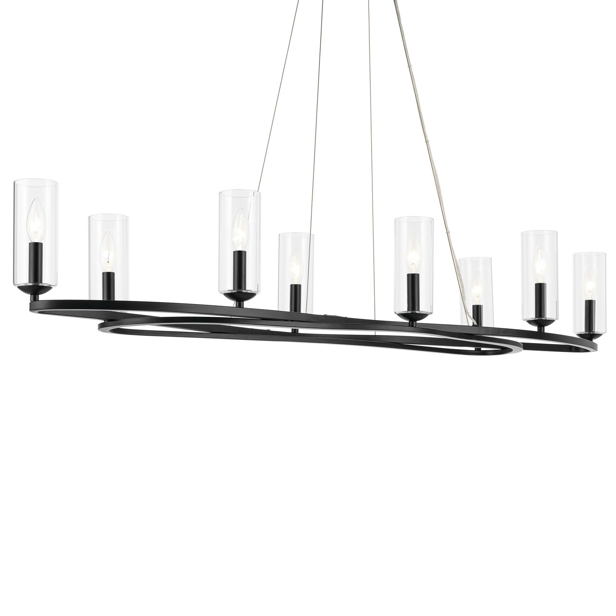 Shown in Black finish and Clear glass