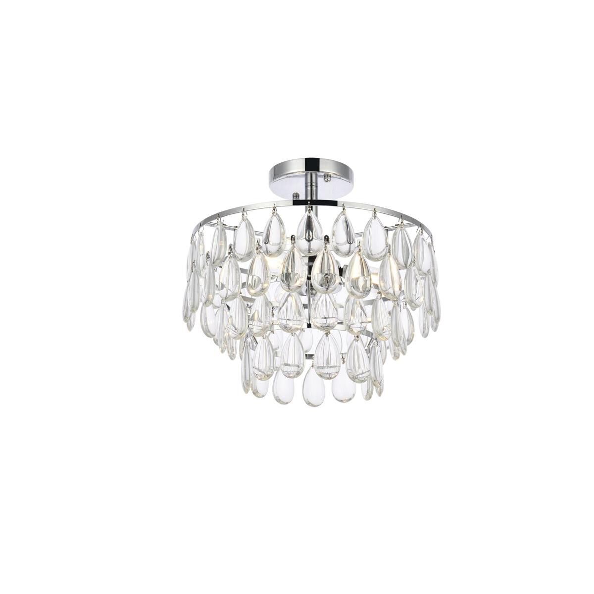 Mila 14 Inch 3 Light Flush Mount by Elegant Lighting