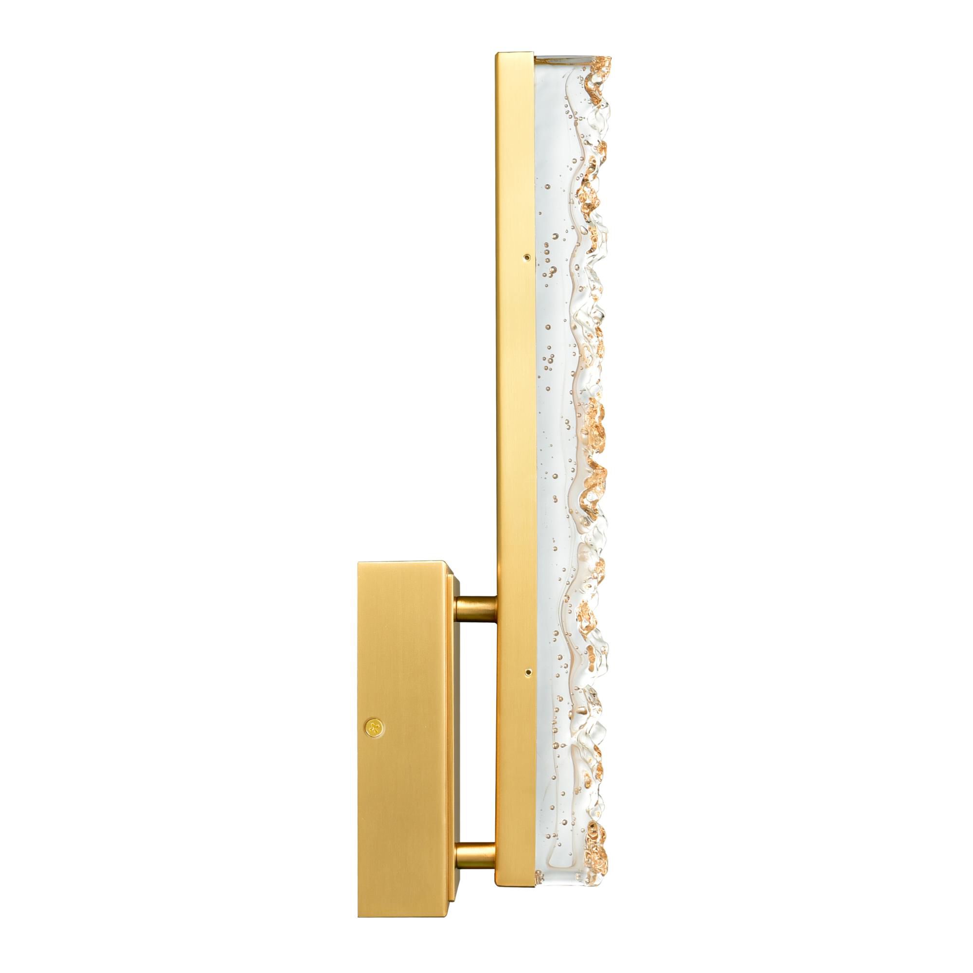 Shown in Brass finish and Clear crystal