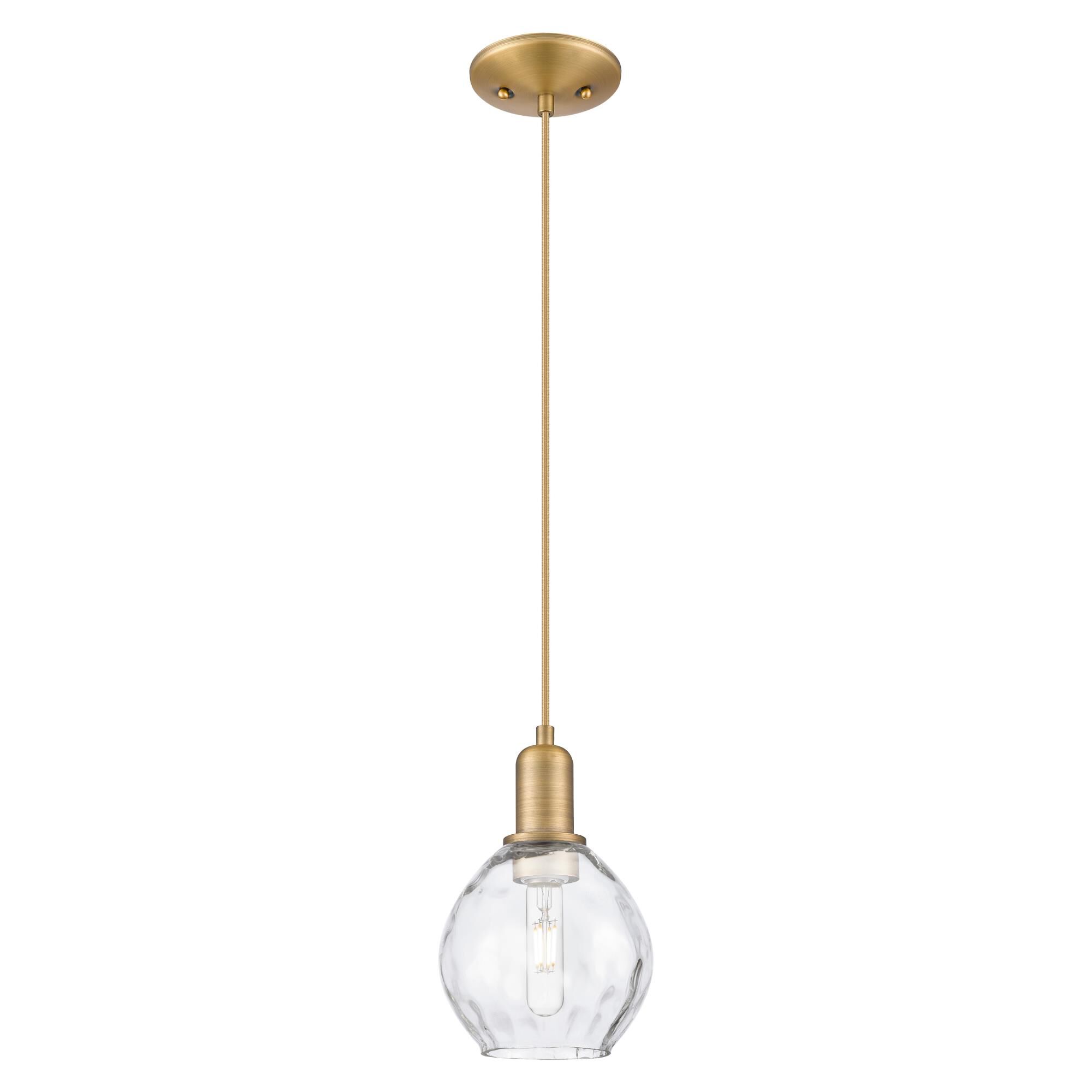 Shown in Brushed Brass finish and Clear glass