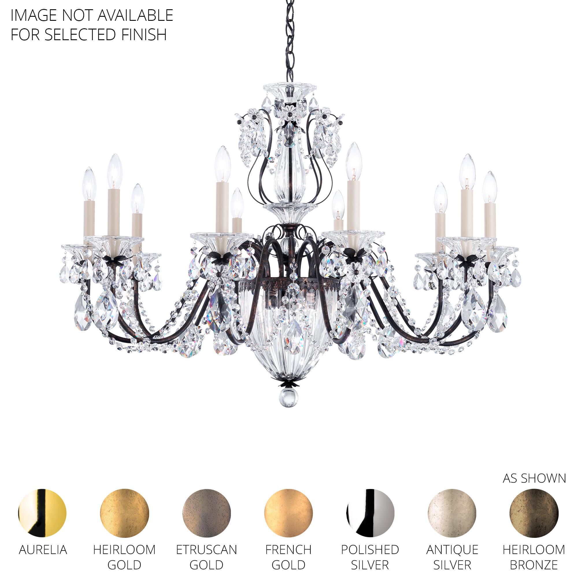 Shown in Antique Silver finish and Clear Radiance crystal