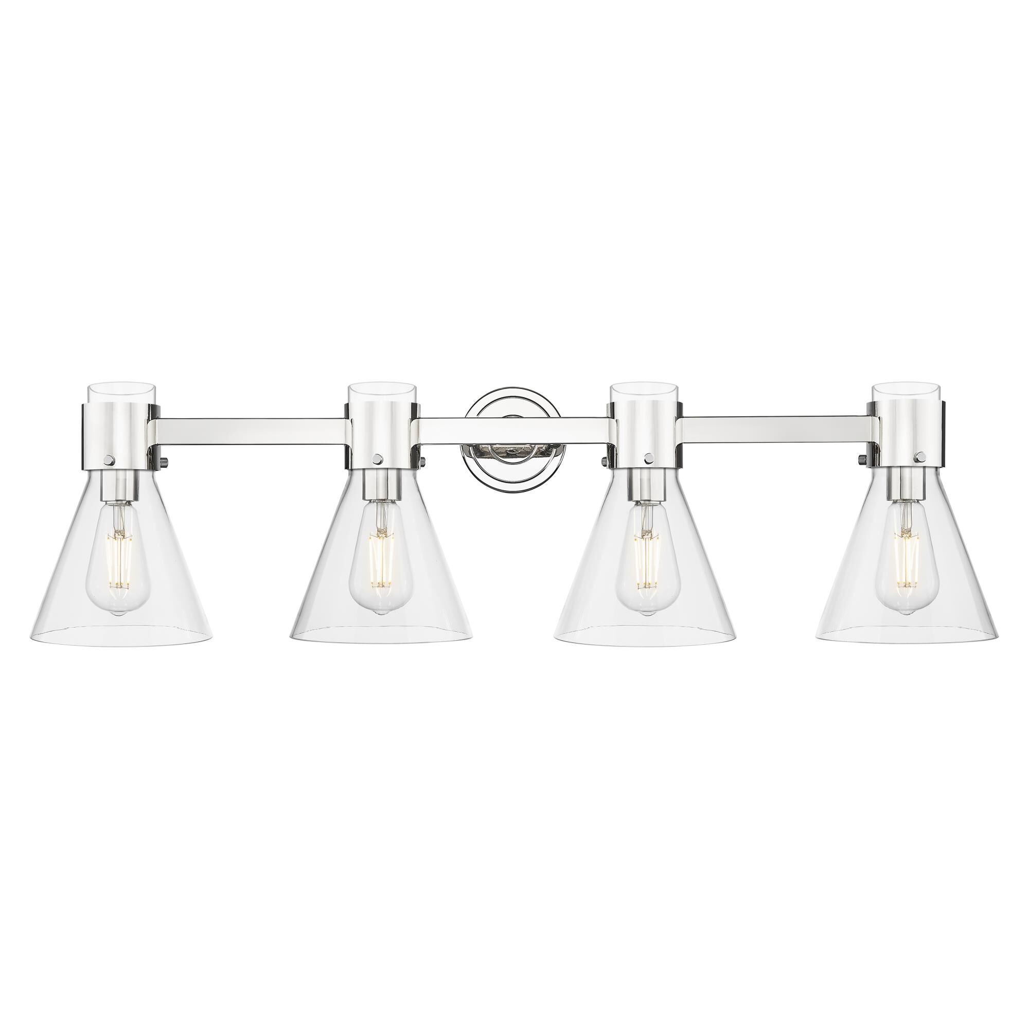 Shown in Polished Nickel finish and Clear glass