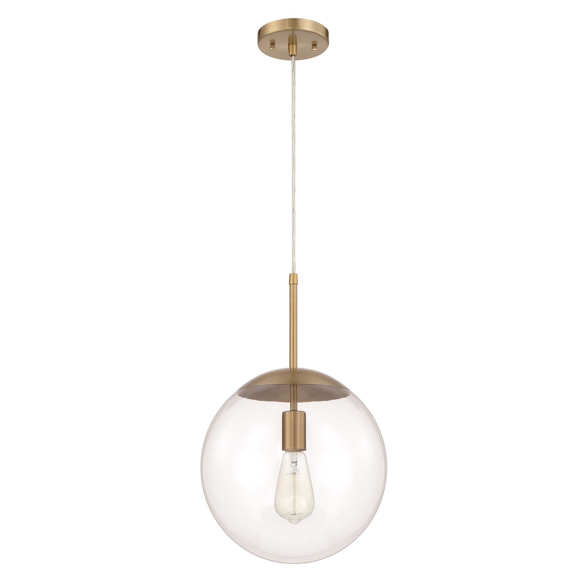 Shown in Satin Brass finish and Clear glass