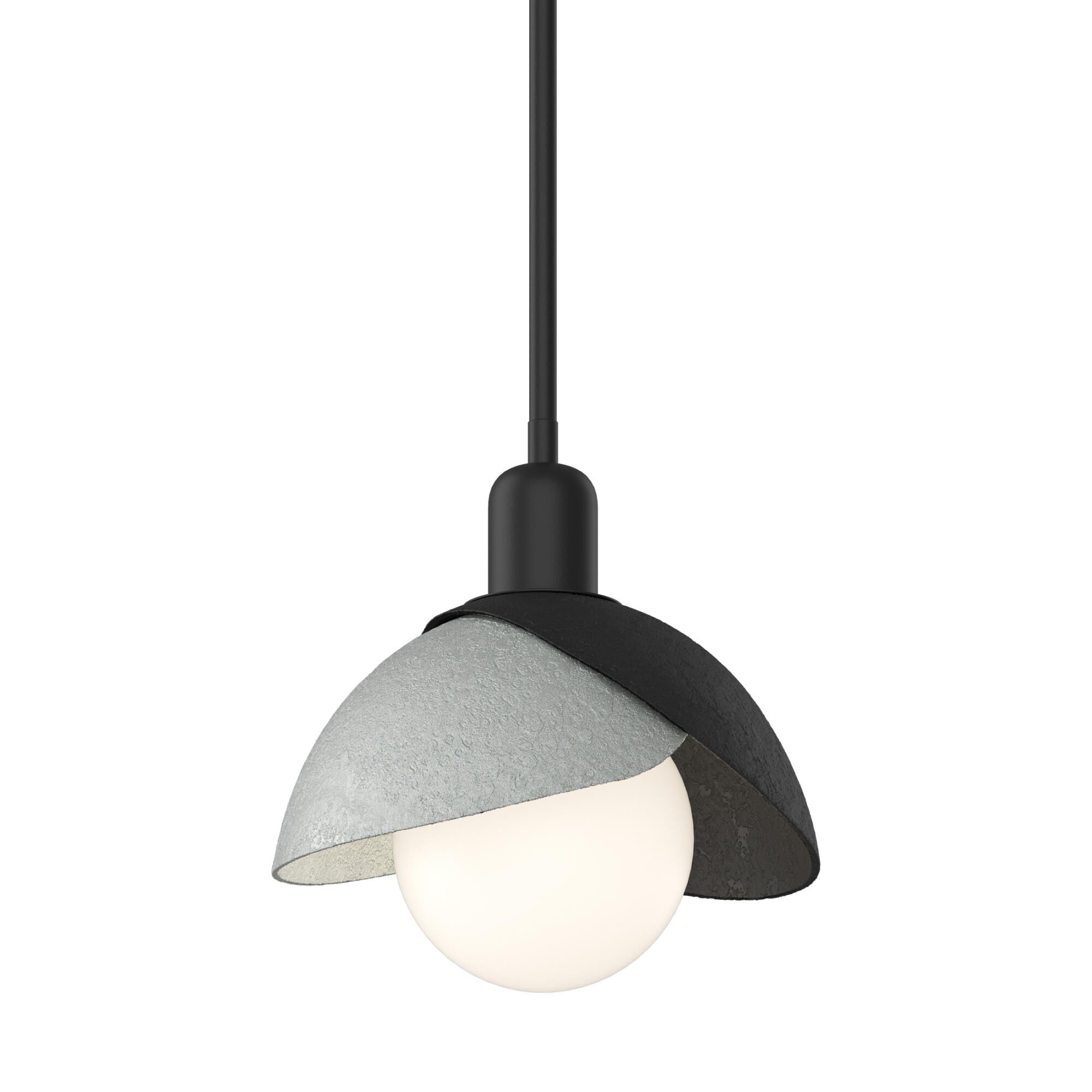 Shown in Black finish and White glass and White Glass shade