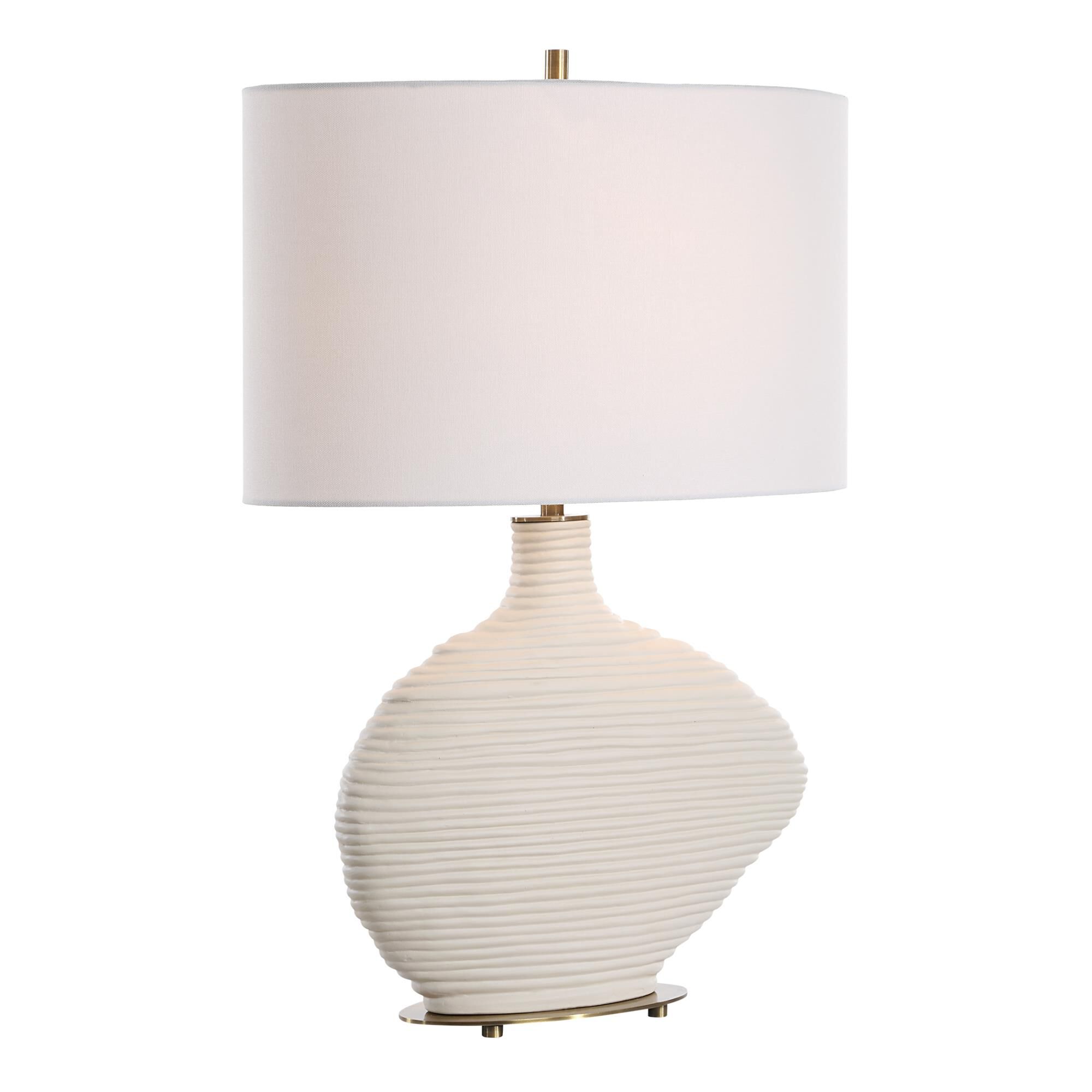 Shown in White finish and Oval Hardback shade