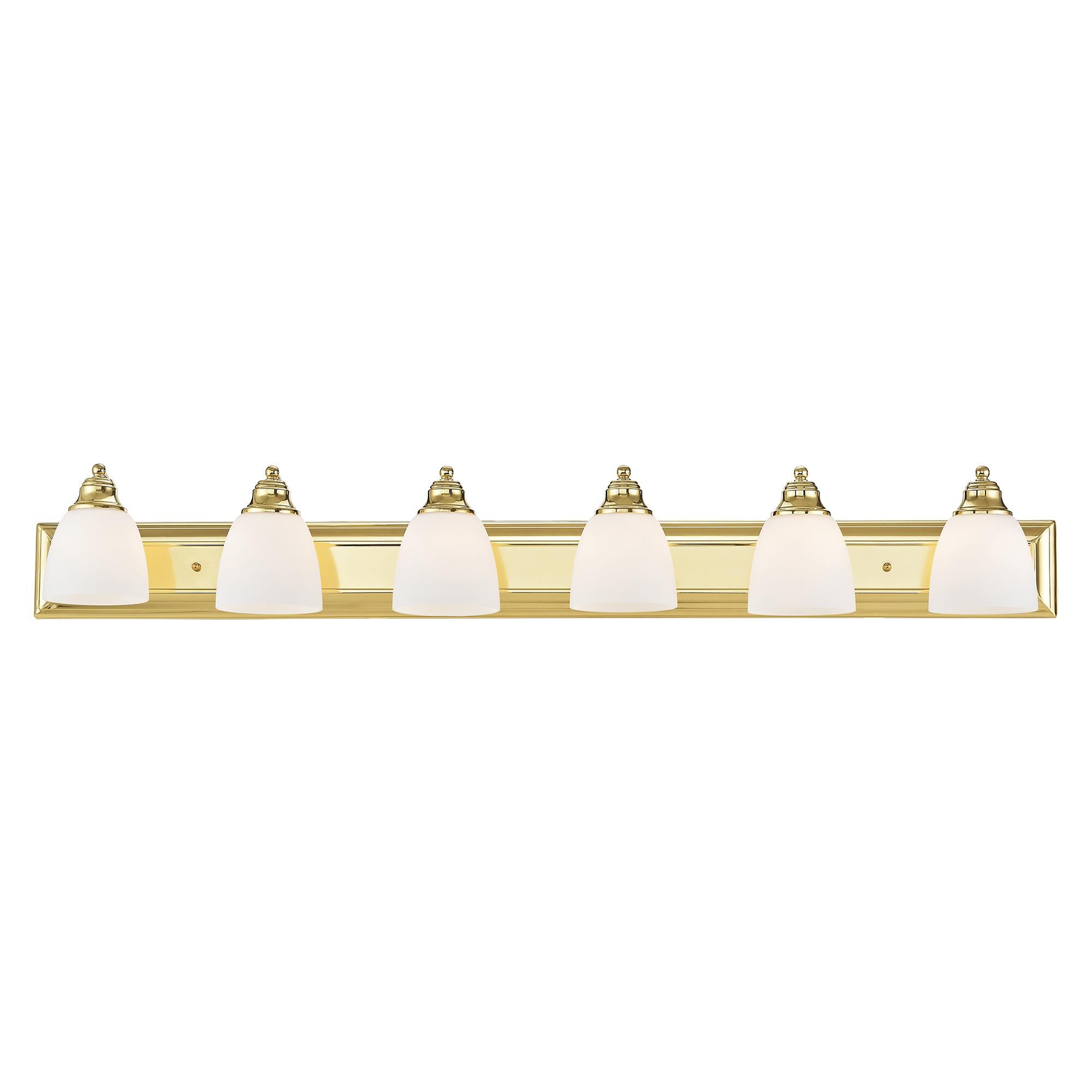 Shown in Polished Brass finish and Hand Blown Satin Opal White glass