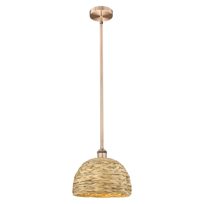 Bruno Marashlian Woven Rattan Mini Pendant by Innovations Lighting