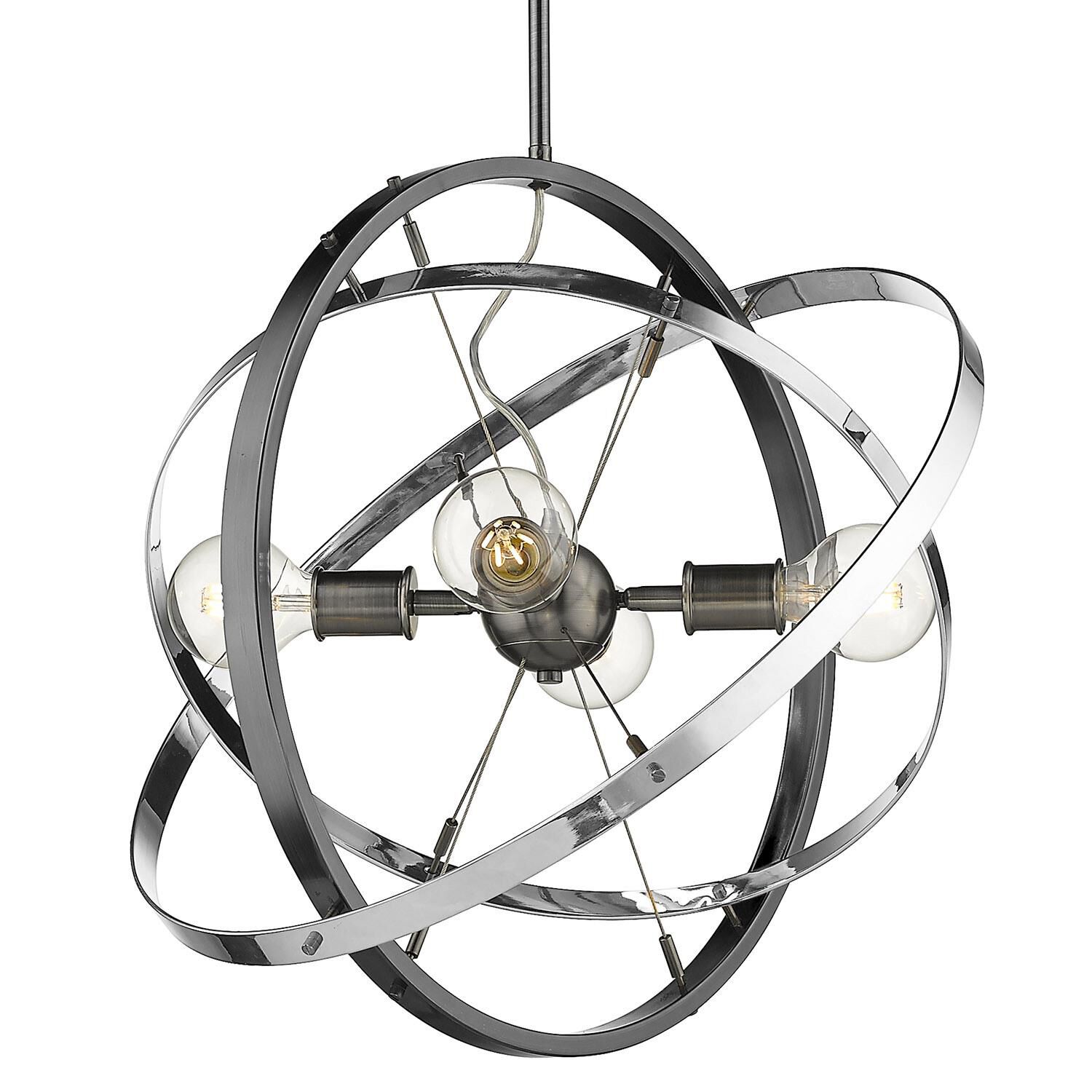 Atom 22 Inch 4 Light Mini Chandelier by Golden Lighting