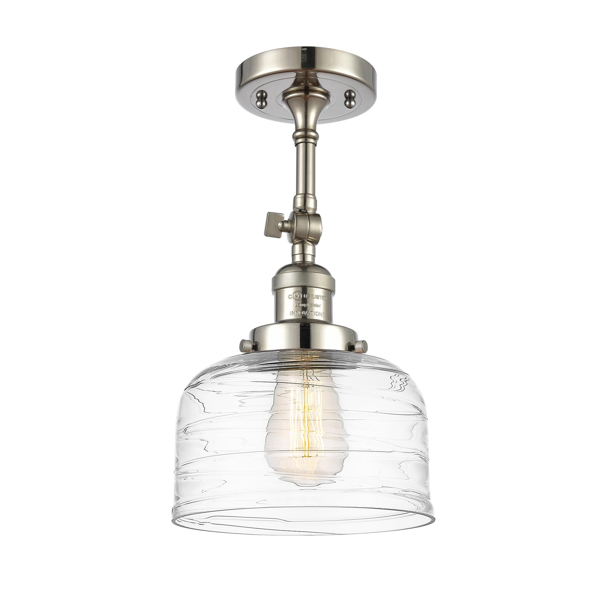 Shown in Polished Nickel finish and Clear glass