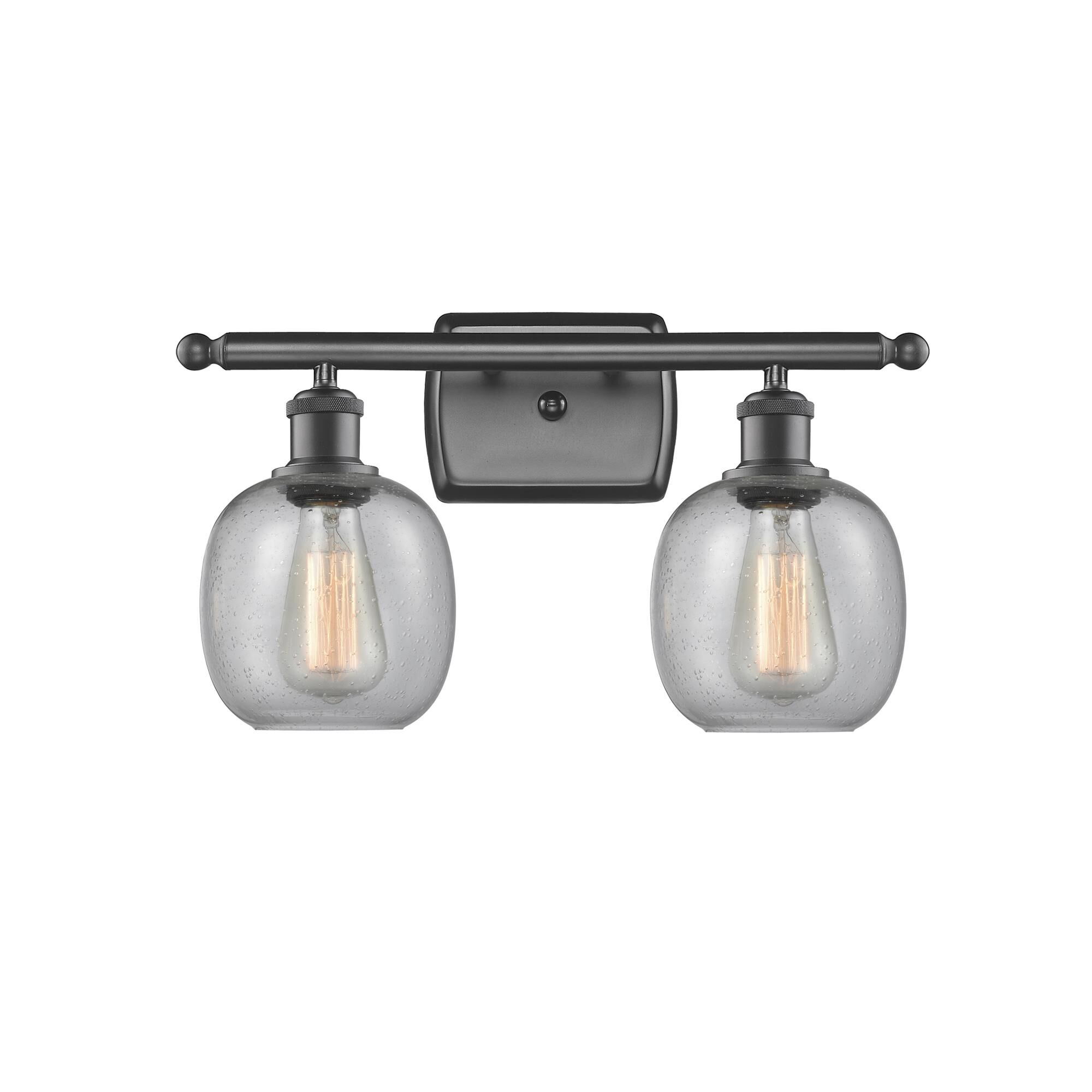 Shown in Oil Rubbed Bronze finish and Clear Seedy glass