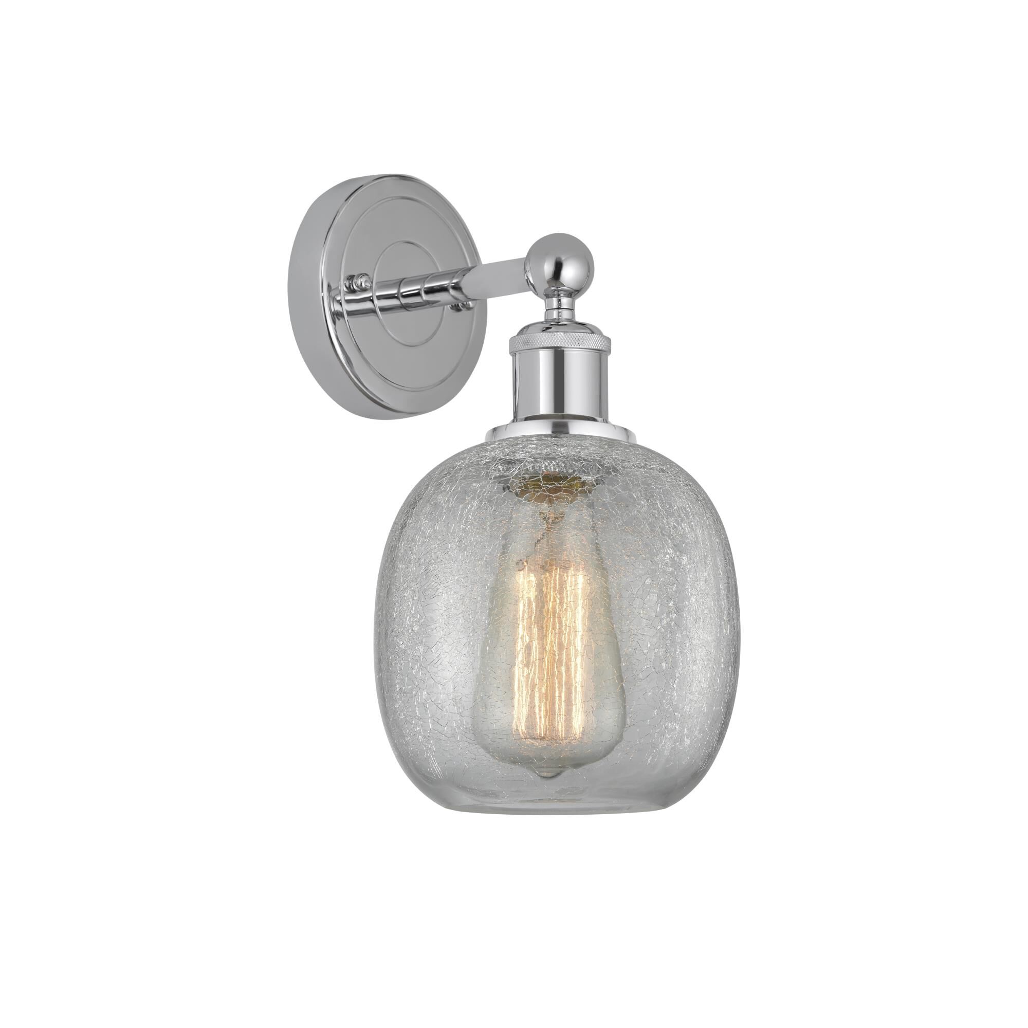 Shown in Polished Chrome, Clear Crackle finish and Clear Crackle glass and Clear Crackle Glass shade