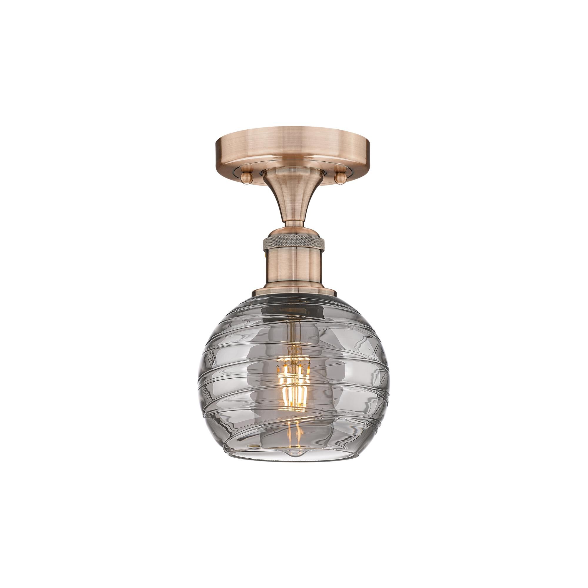 Bruno Marashlian Athens Deco Swirl 6 Inch 1 Light Semi Flush Mount by Innovations Lighting