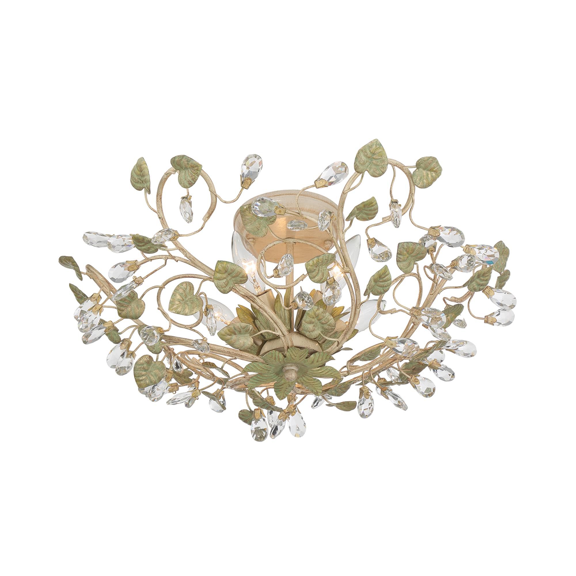 Shown in Champagne Green Tea finish and Clear Hand Cut crystal