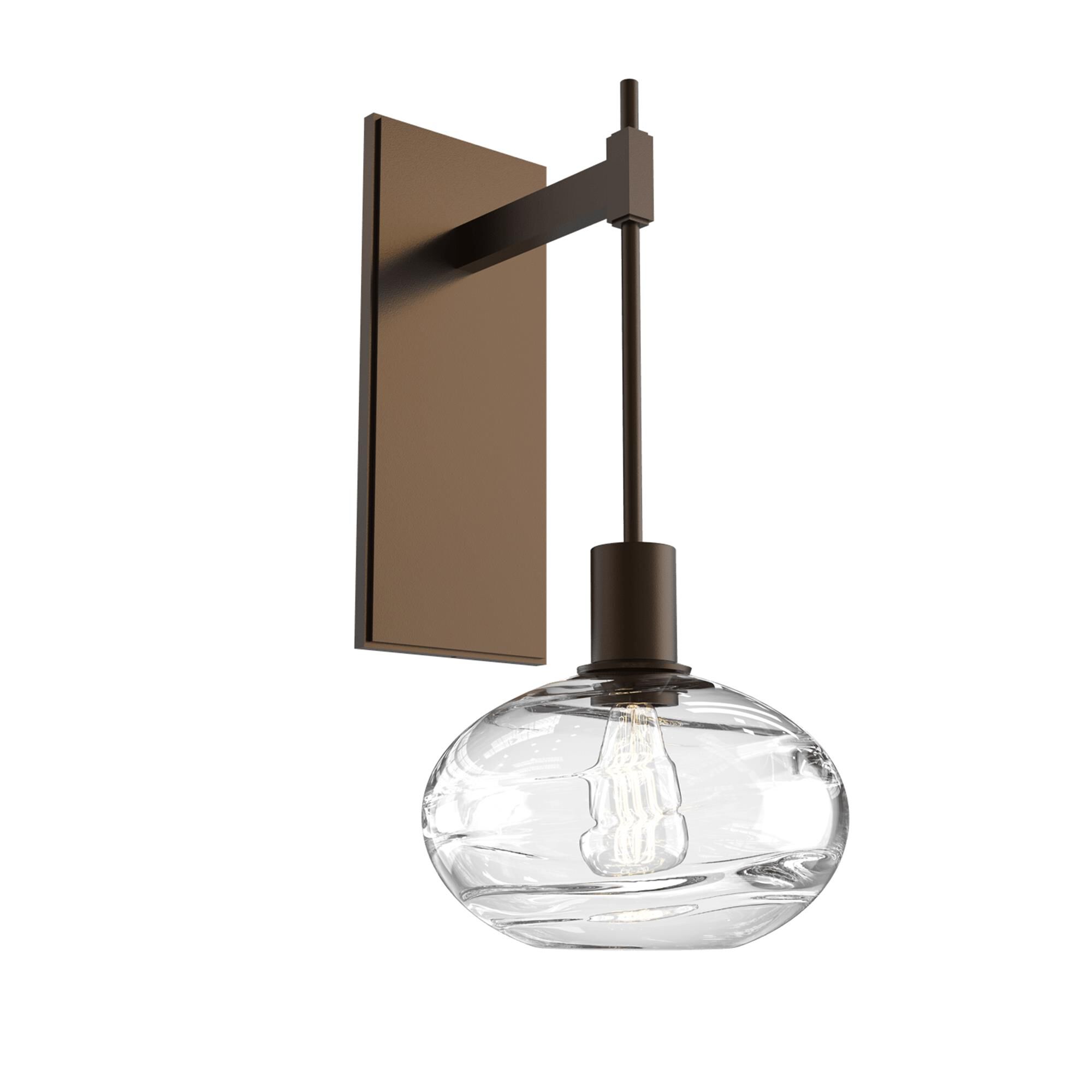 Shown in Flat Bronze finish and Optic Blown Clear glass
