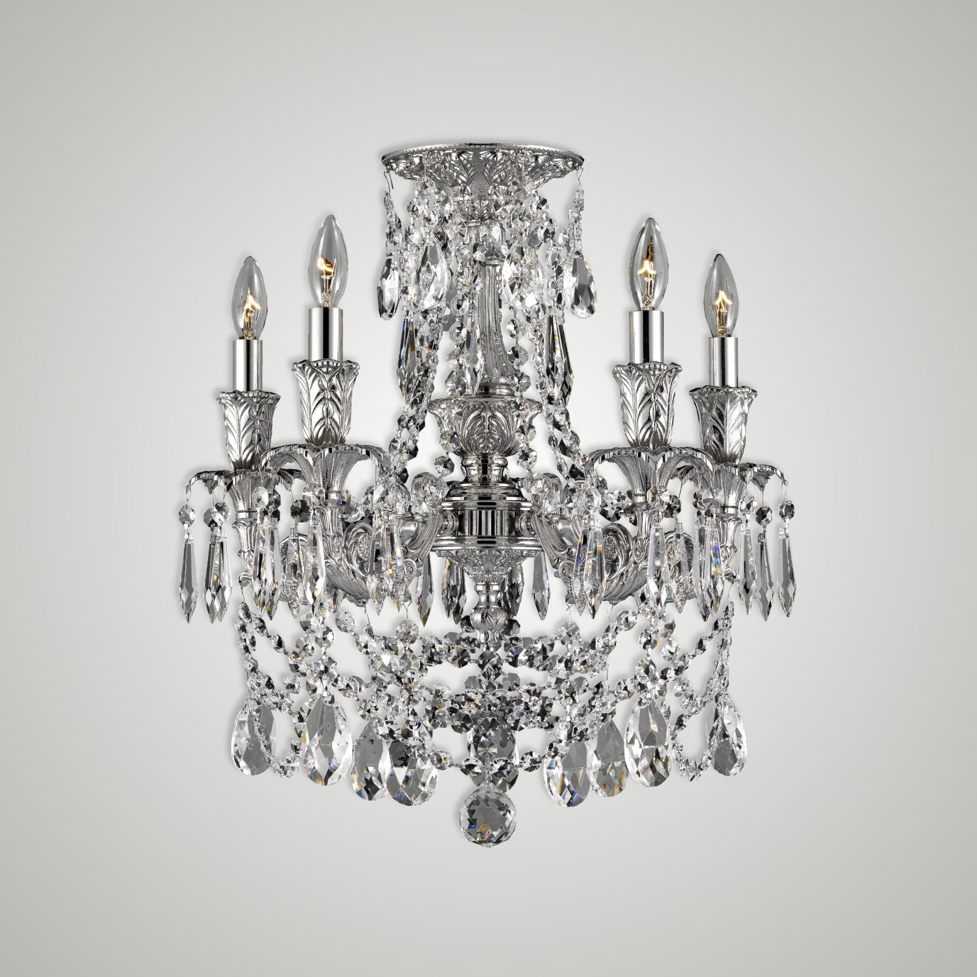 Finisterra 16 Inch 5 Light Semi Flush Mount by American Brass and Crystal