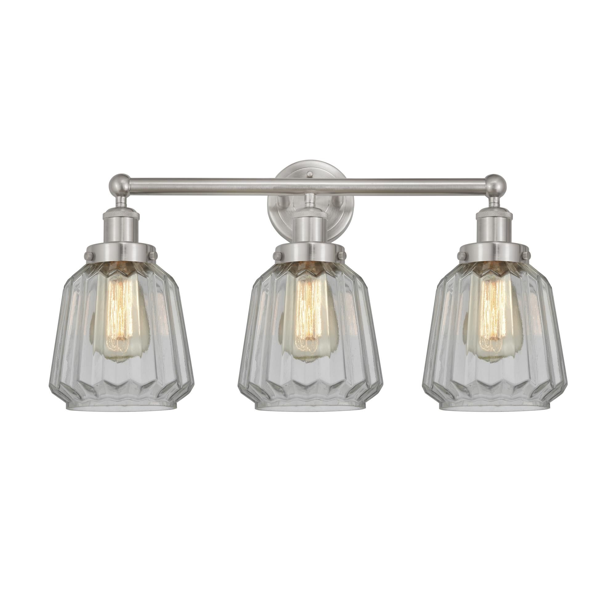 Shown in Brushed Satin Nickel, Matte White finish and Matte White glass and Matte White Glass shade