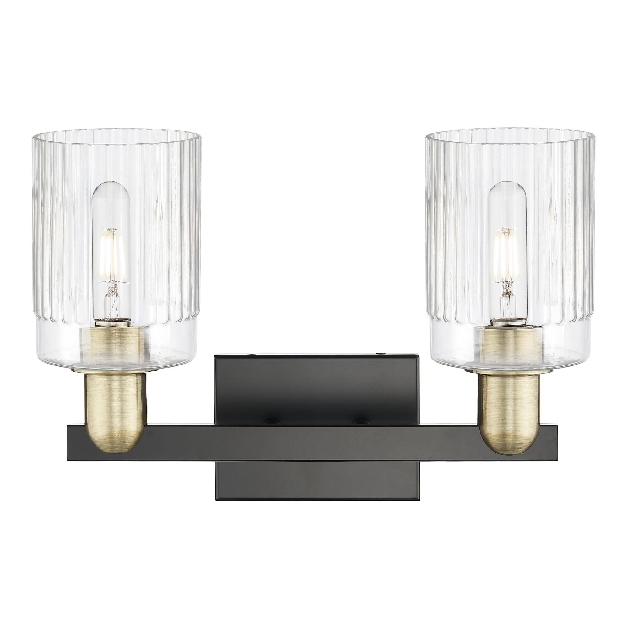 Shown in Black Antique Brass finish and Clear glass