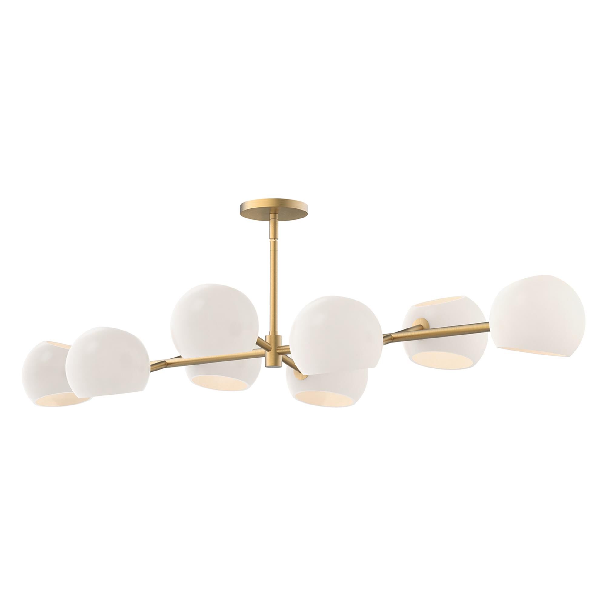 Shown in Brushed Gold finish and Opal Matte glass