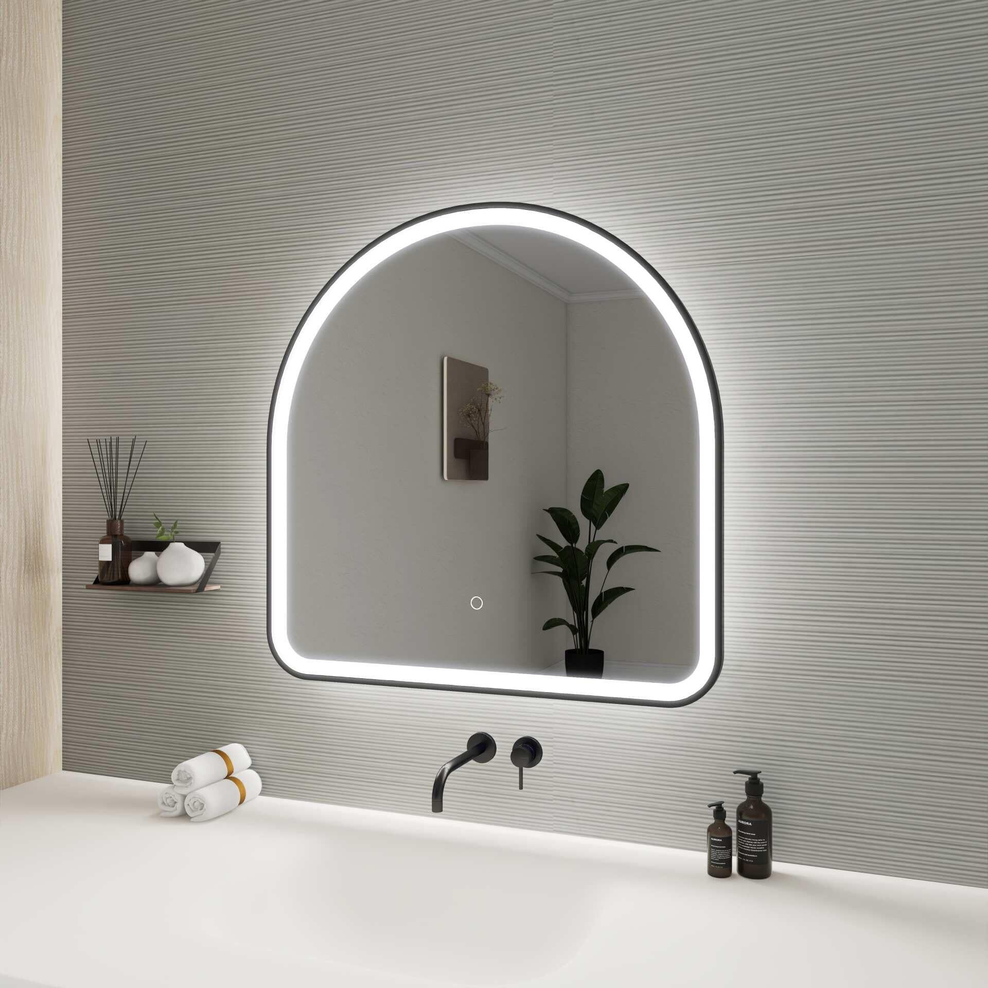 Harmoni 30 Inch Arched LED Lighted Mirror by Elegant Decor