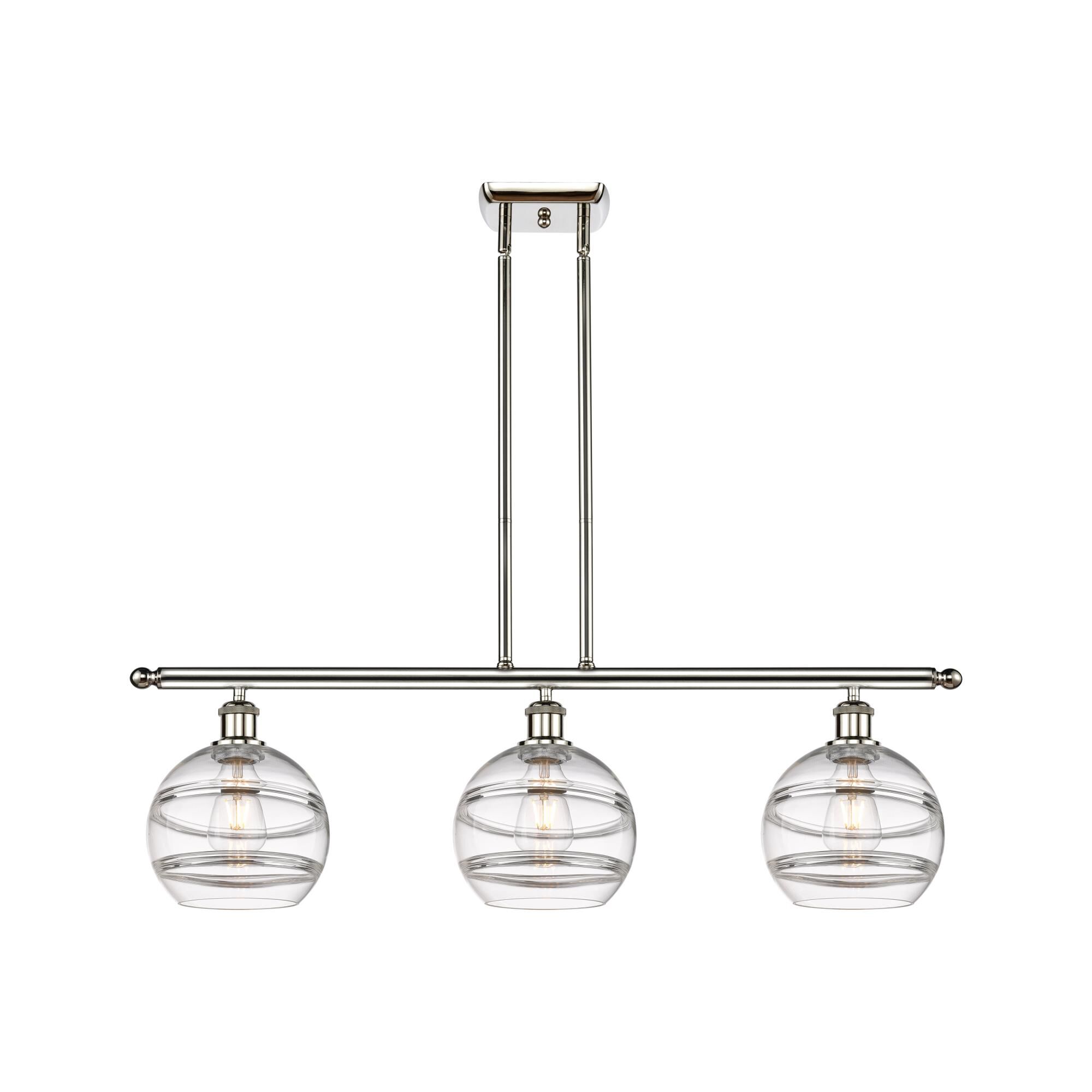 Shown in Polished Nickel finish and Clear glass