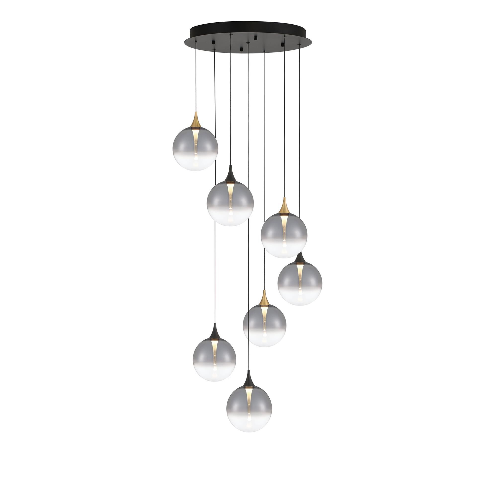 Shown in Gold-Black finish and Smoked glass