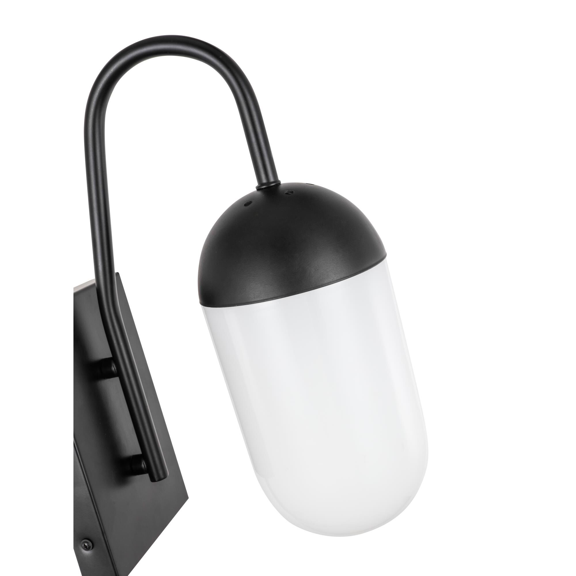 Shown in Black finish and Frosted White  glass