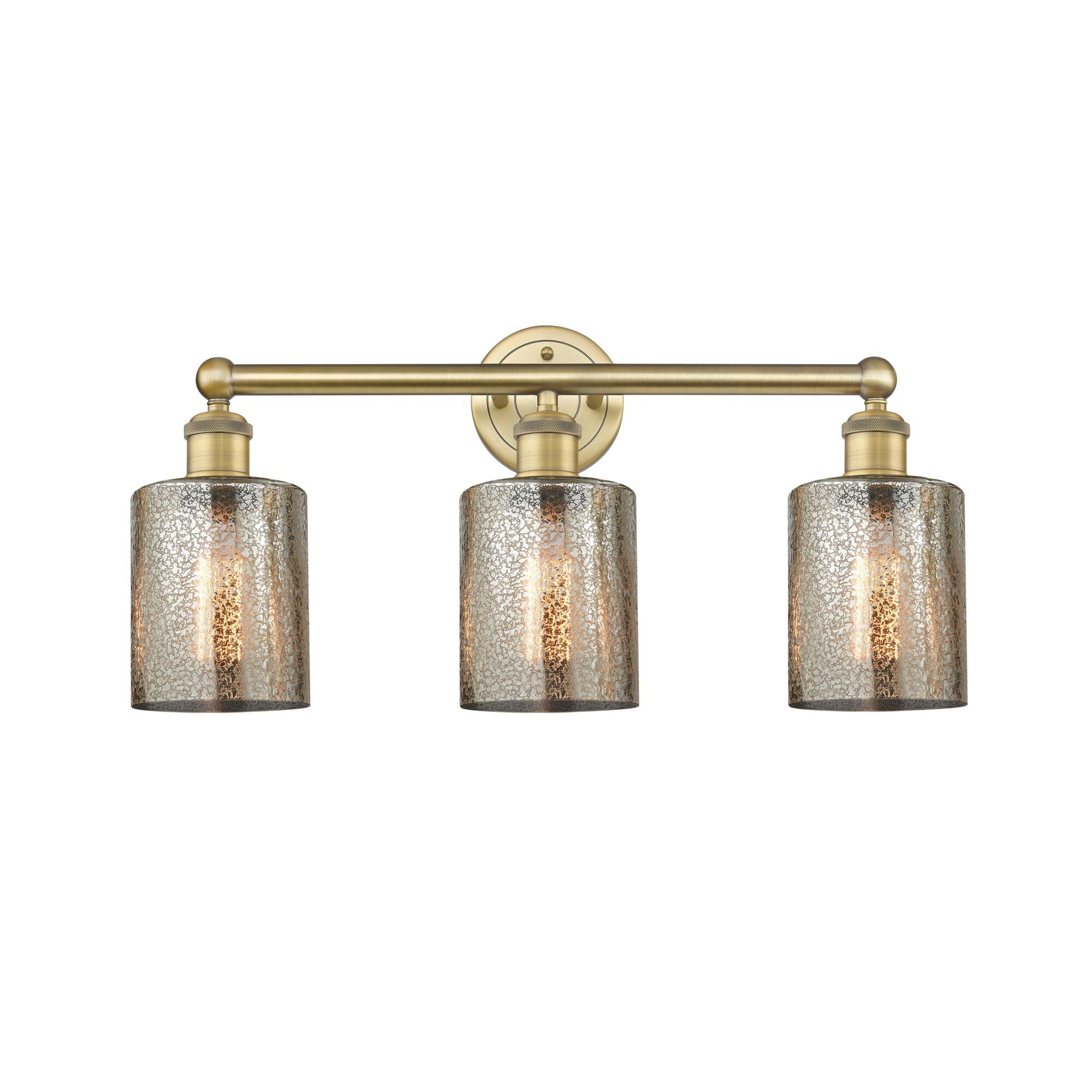 Shown in Brushed Brass finish and Mercury glass