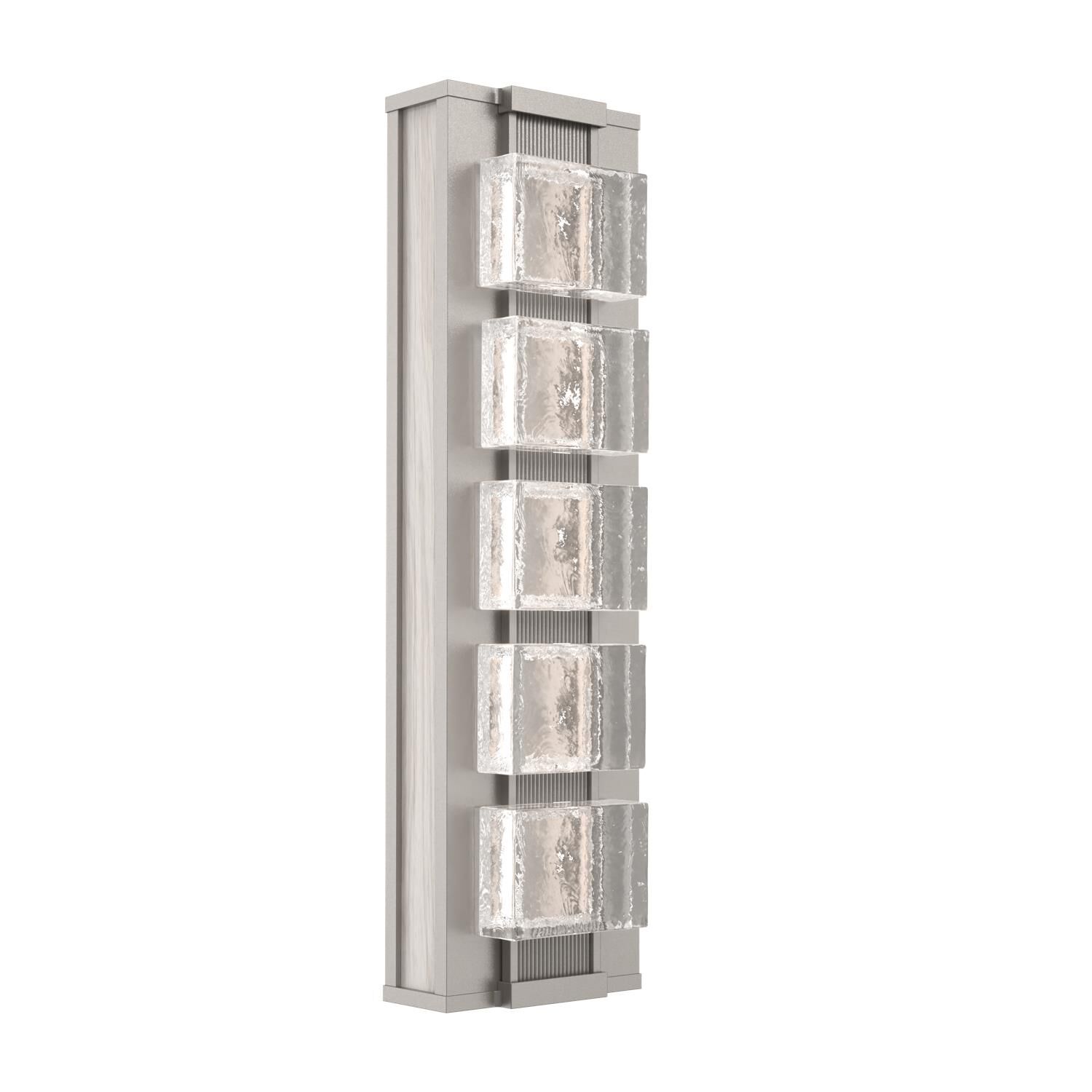 Shown in Beige Silver finish and Smooth Seeded glass and Light Oak accent