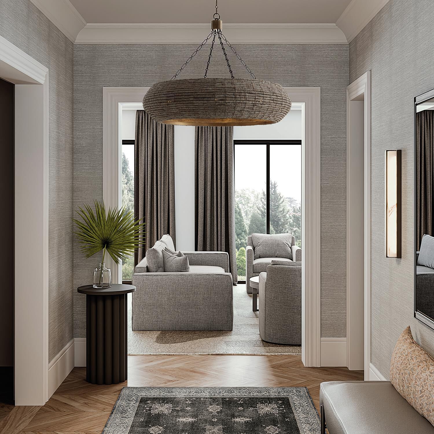 Shown in Aegean Grey and Dark Brass finish