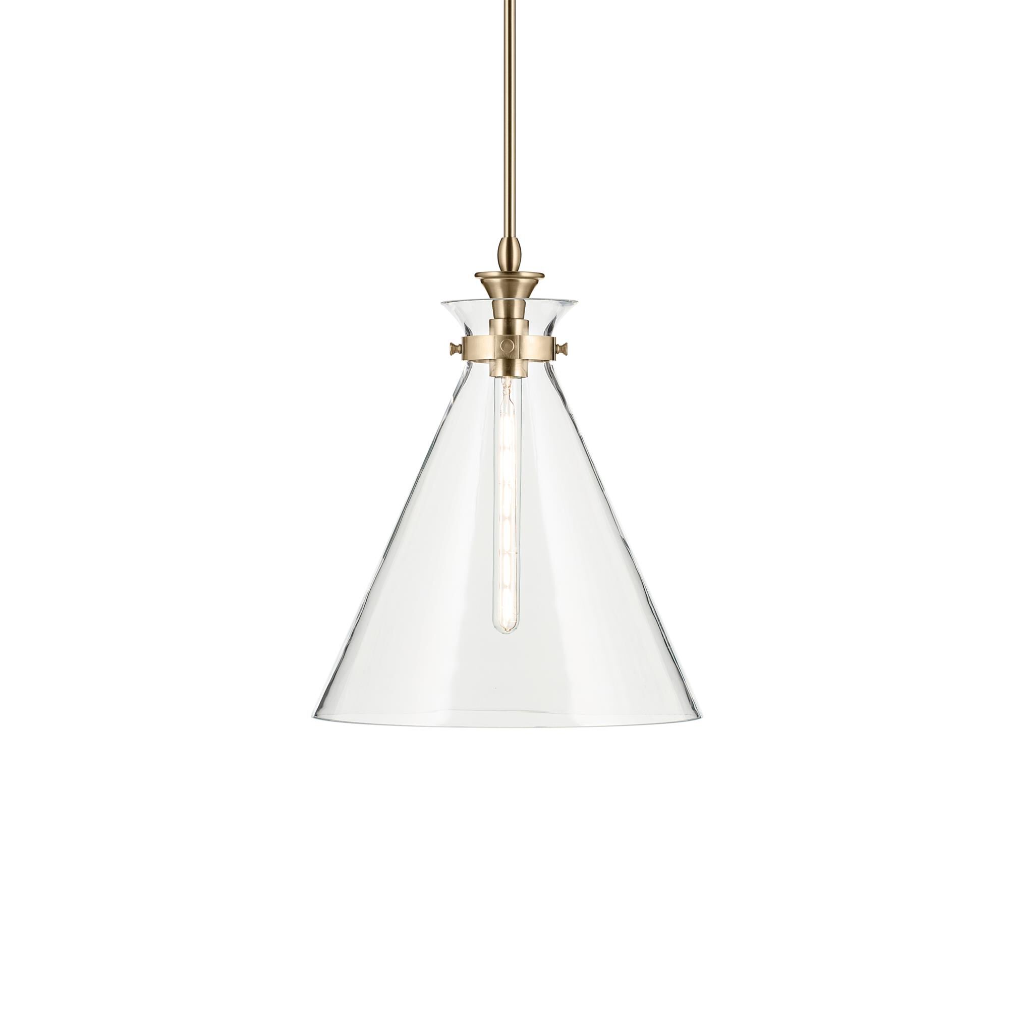 Shown in Champagne Bronze finish and Clear glass