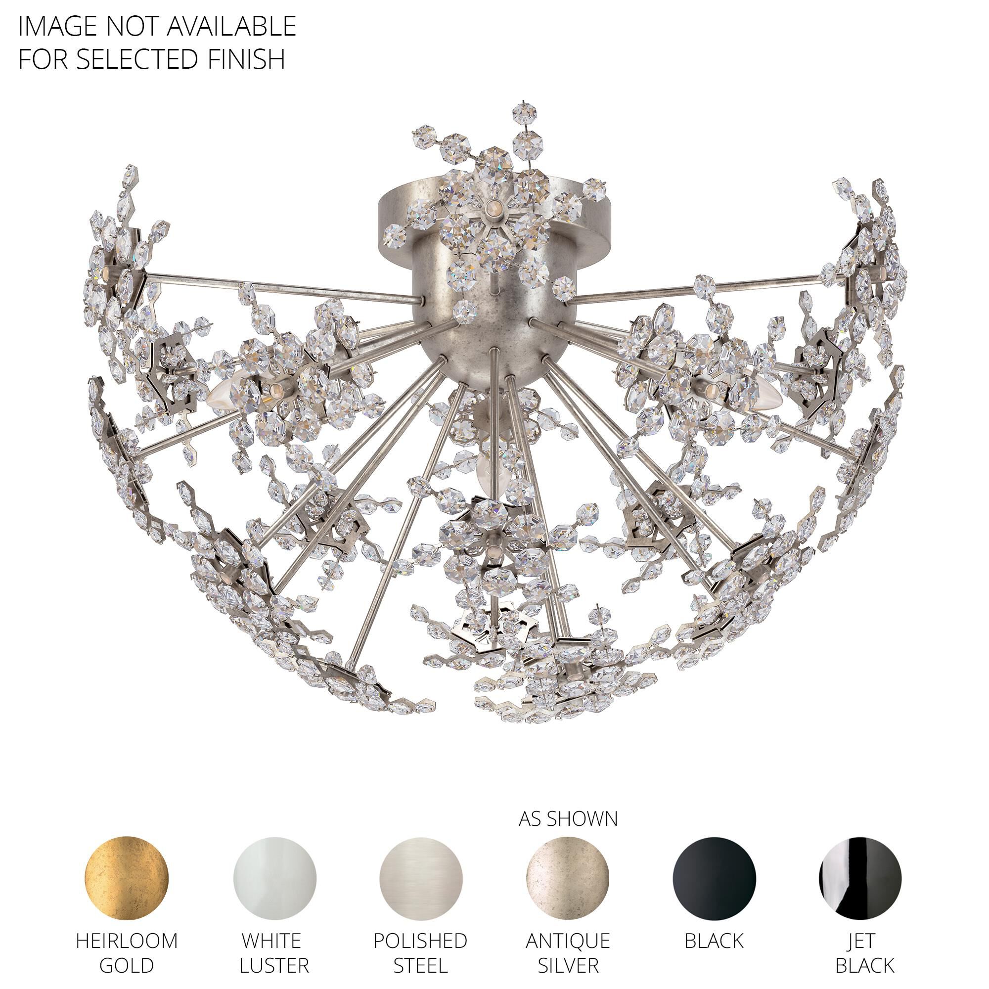 Shown in Black finish and Clear Radiance crystal