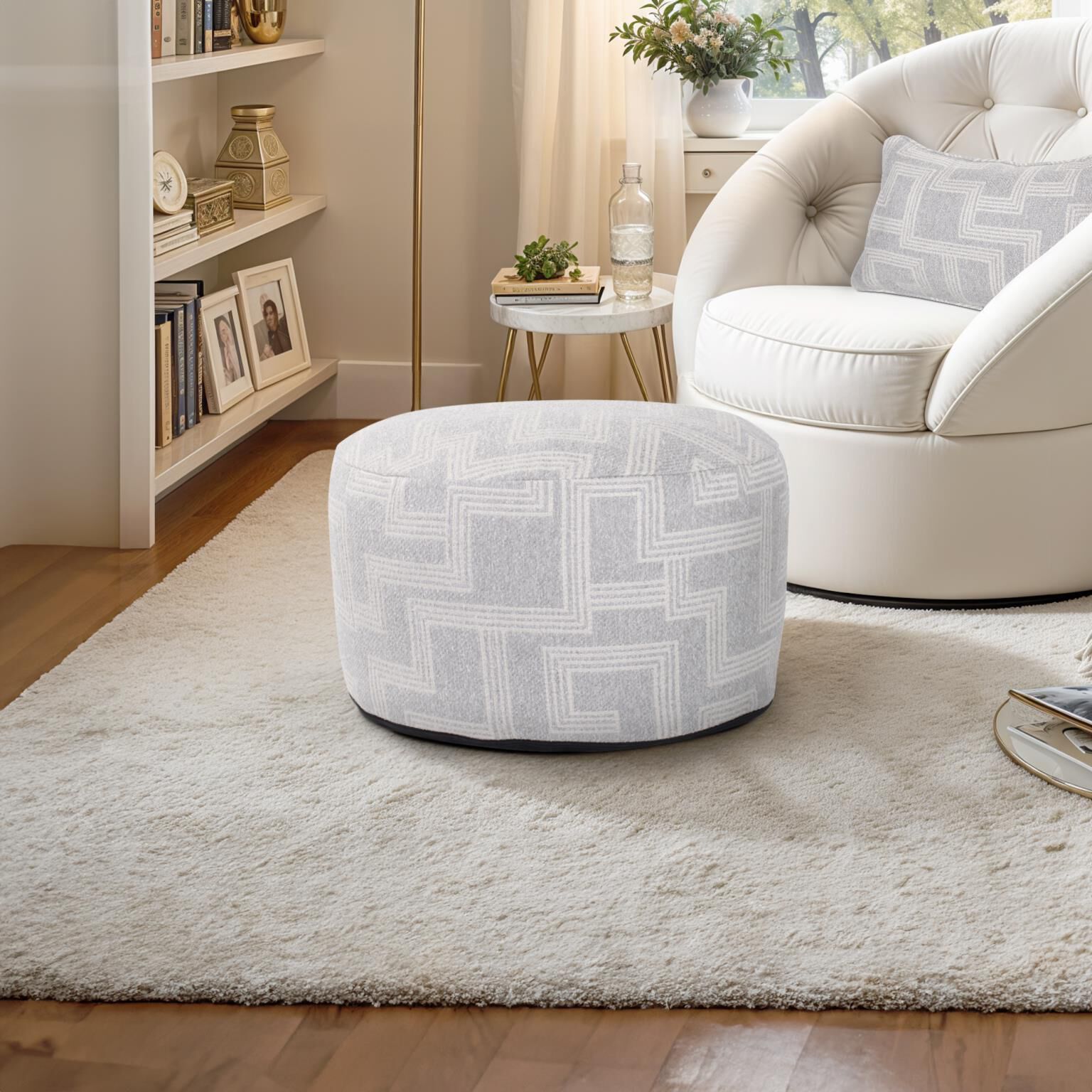 The Syros Pouf Ottoman by Howard Elliott Collection