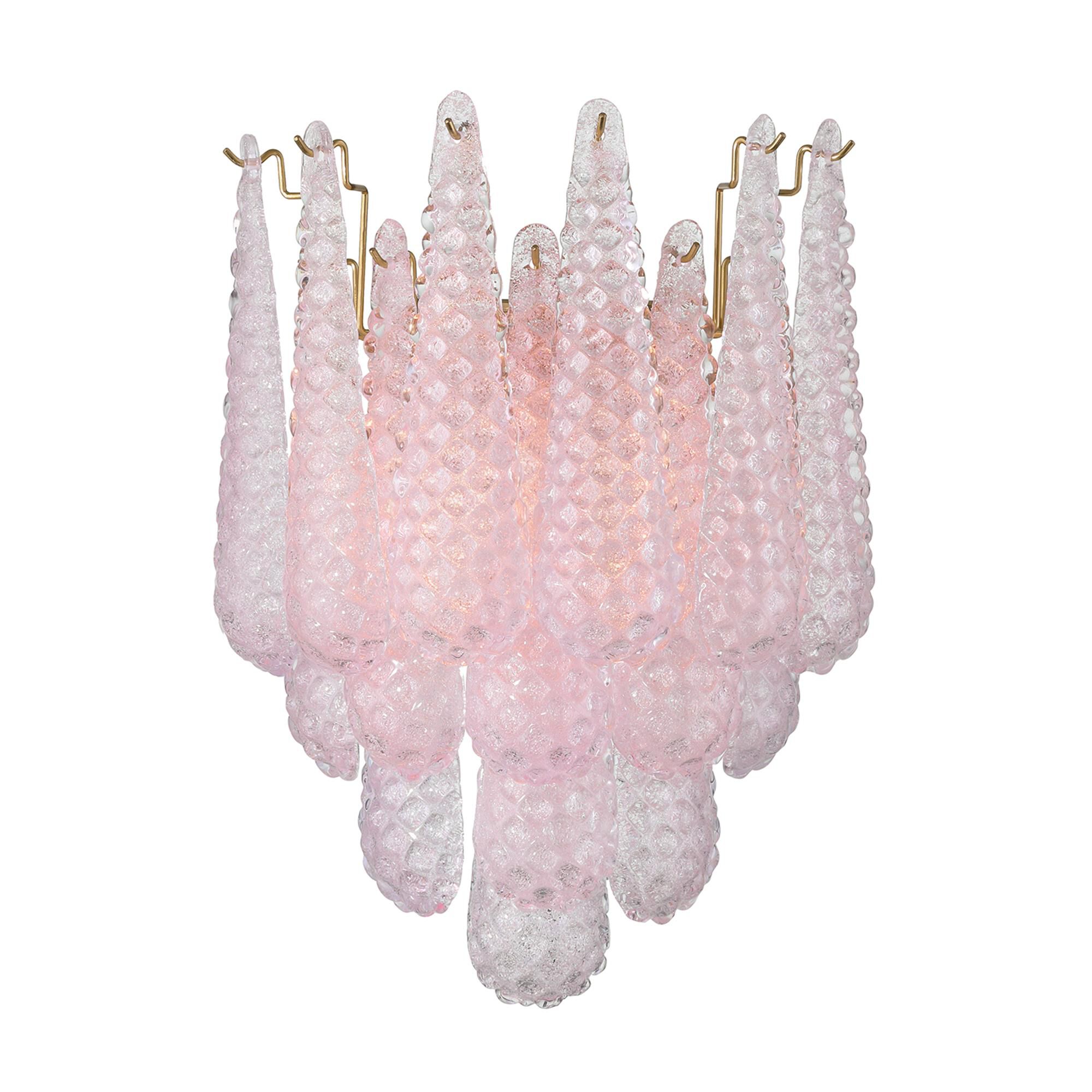 Shown in Aged Brass finish and Sand Blush glass