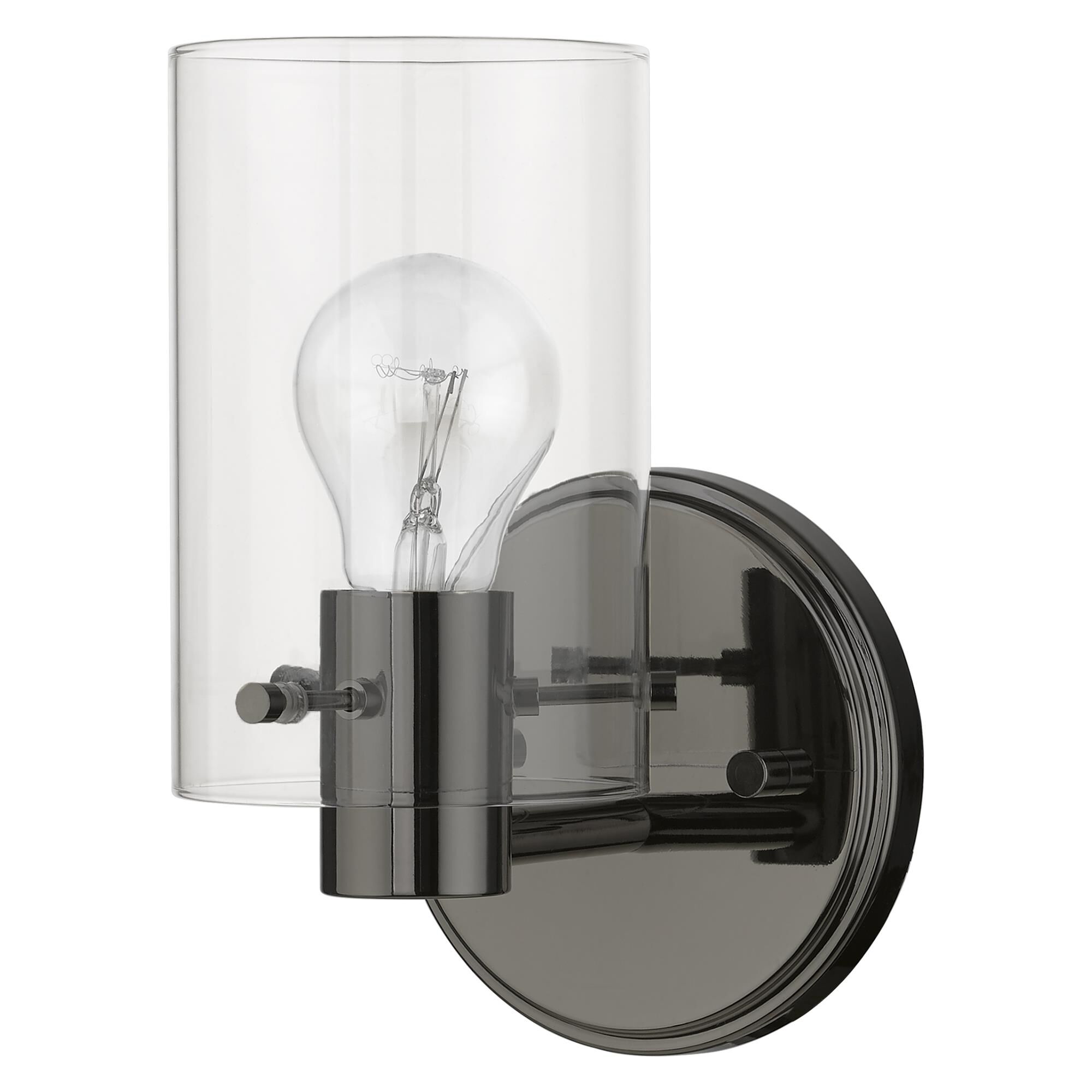 Shown in Black Chrome finish and Clear glass