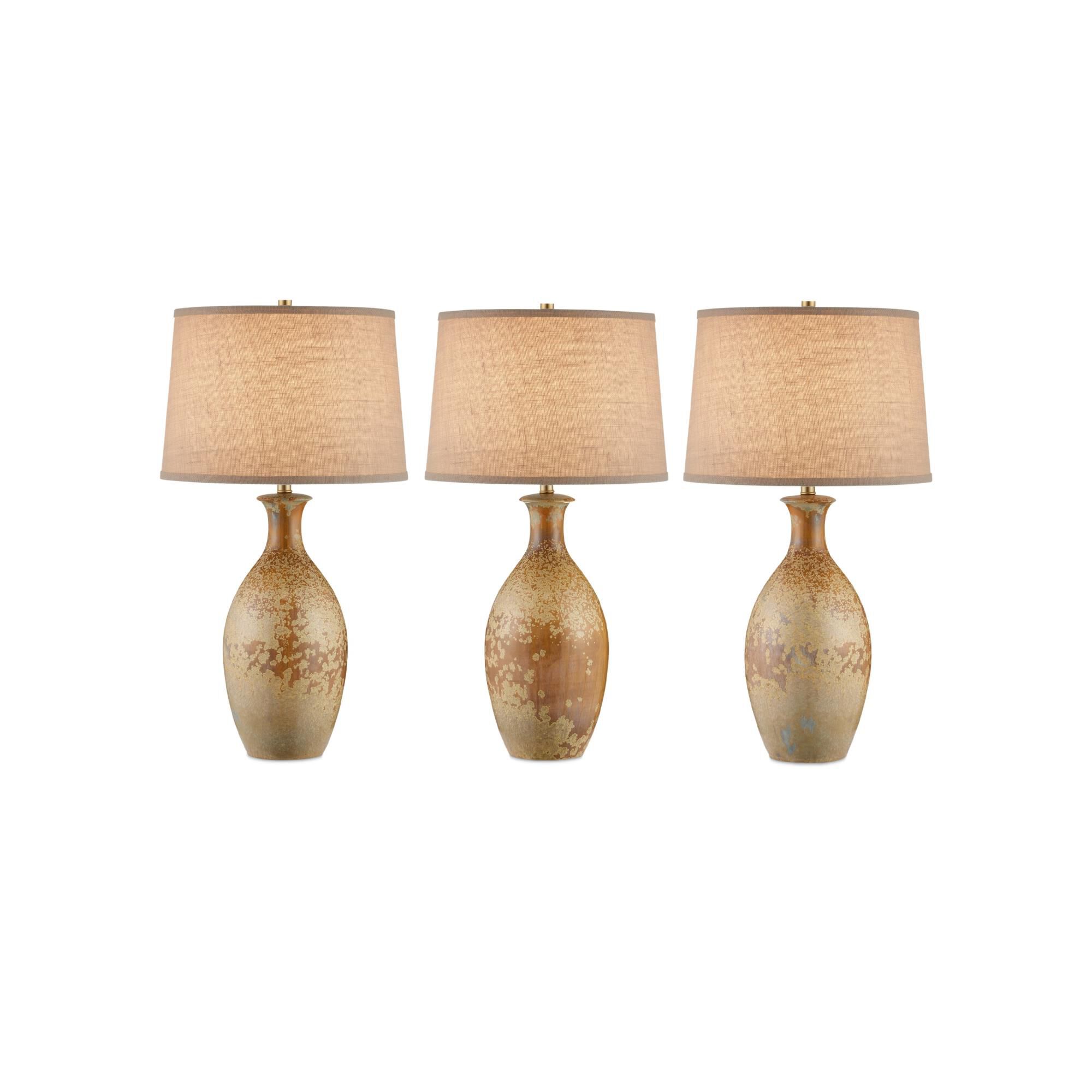 Shown in Ochre finish and White Burlap shade