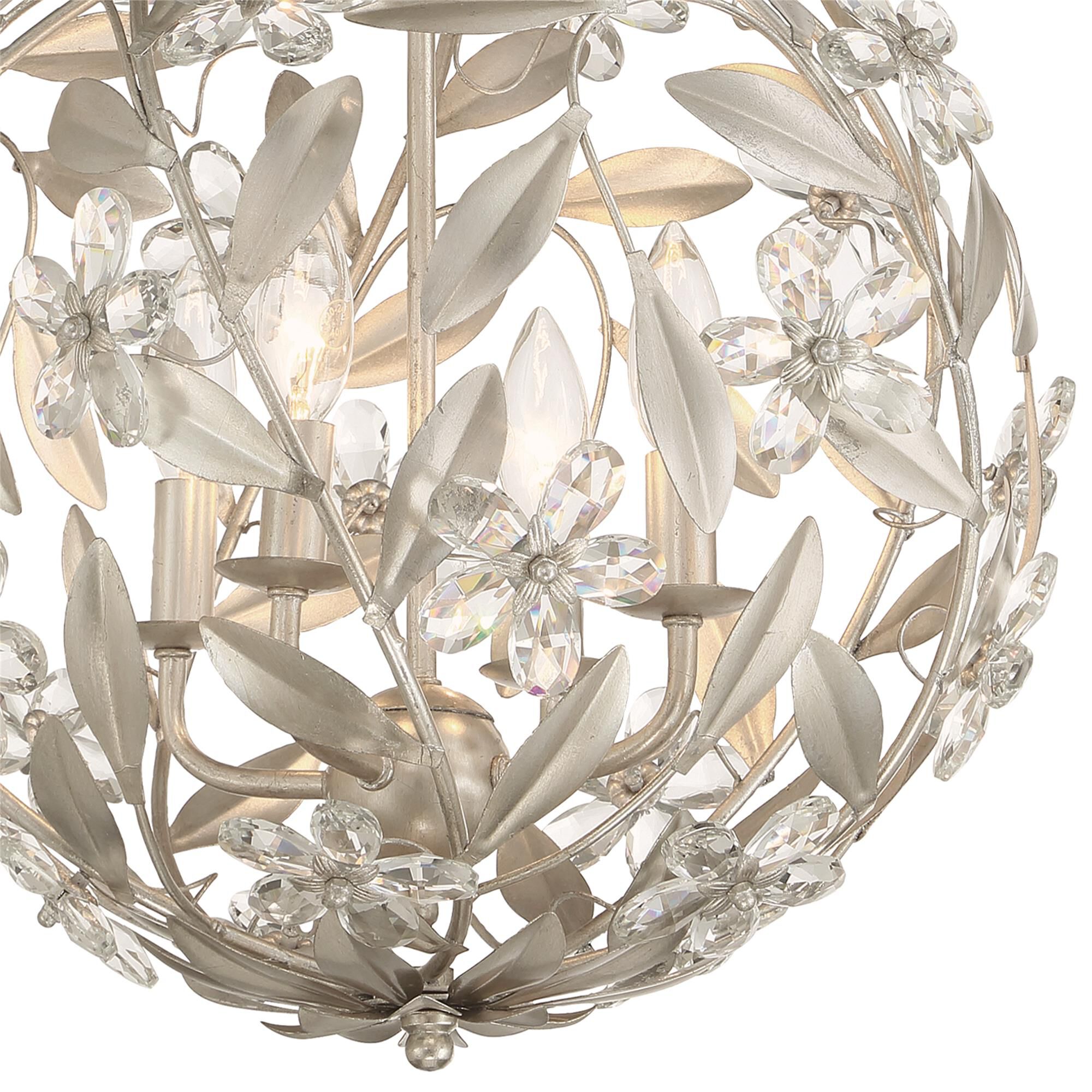 Shown in Antique Silver finish and Hand Cut crystal