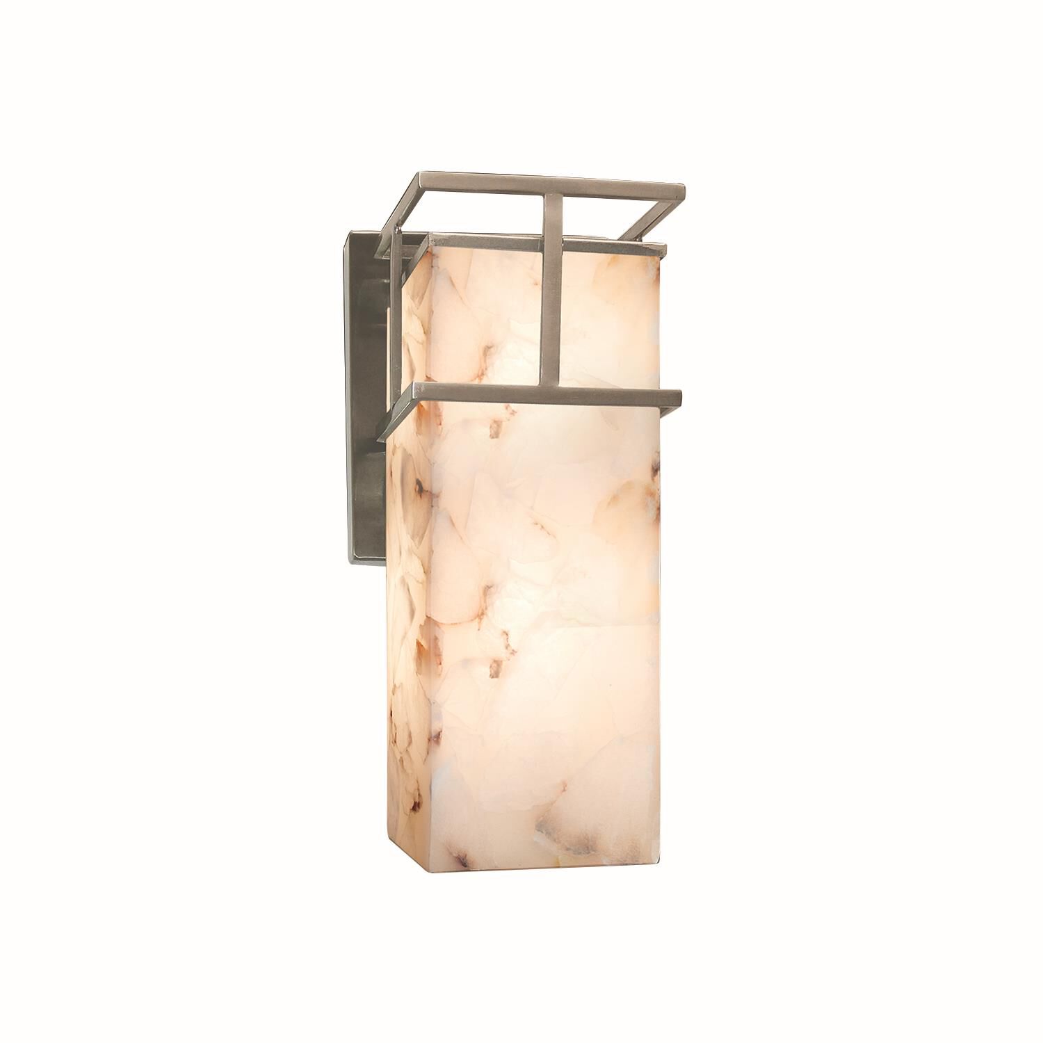 Shown in Brushed Nickel finish and Shaved Alabaster Rocks Cast Into Resin glass