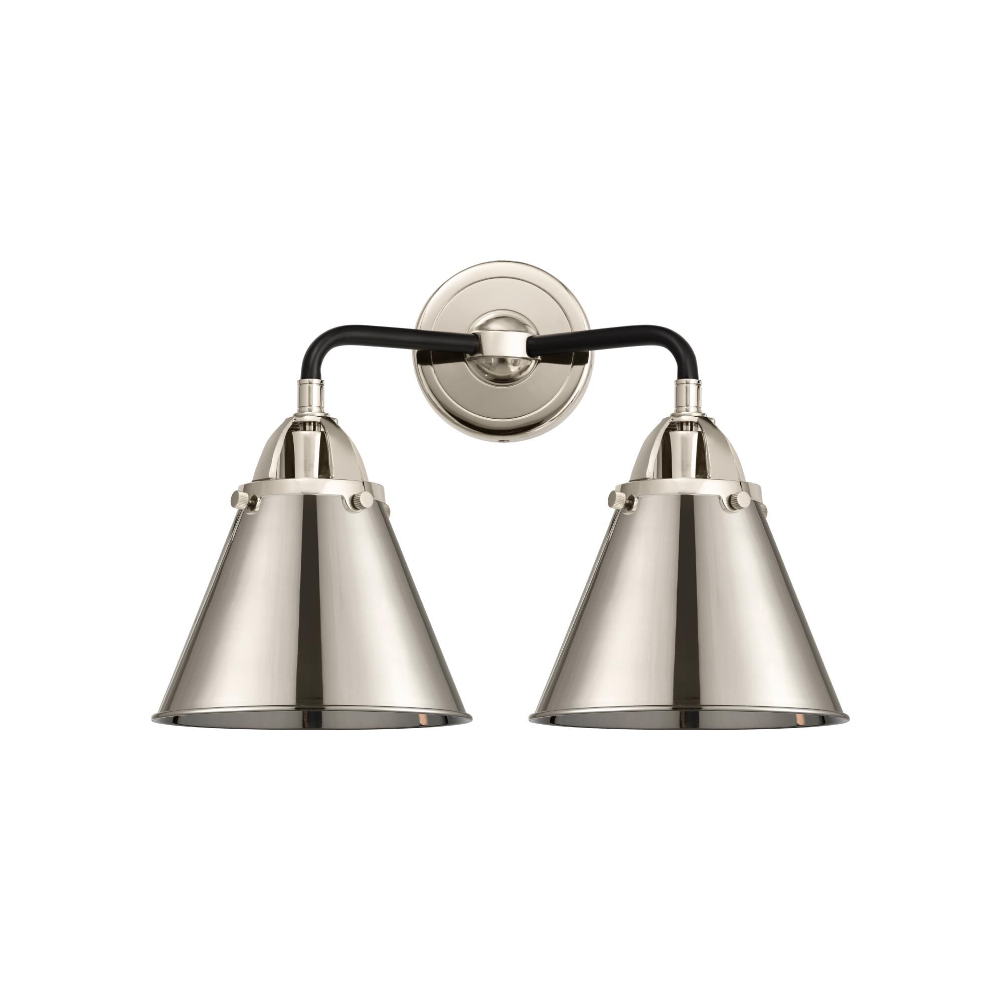 Shown in Black Polished Nickel finish and No Glass glass and Polished Nickel Appalachian shade