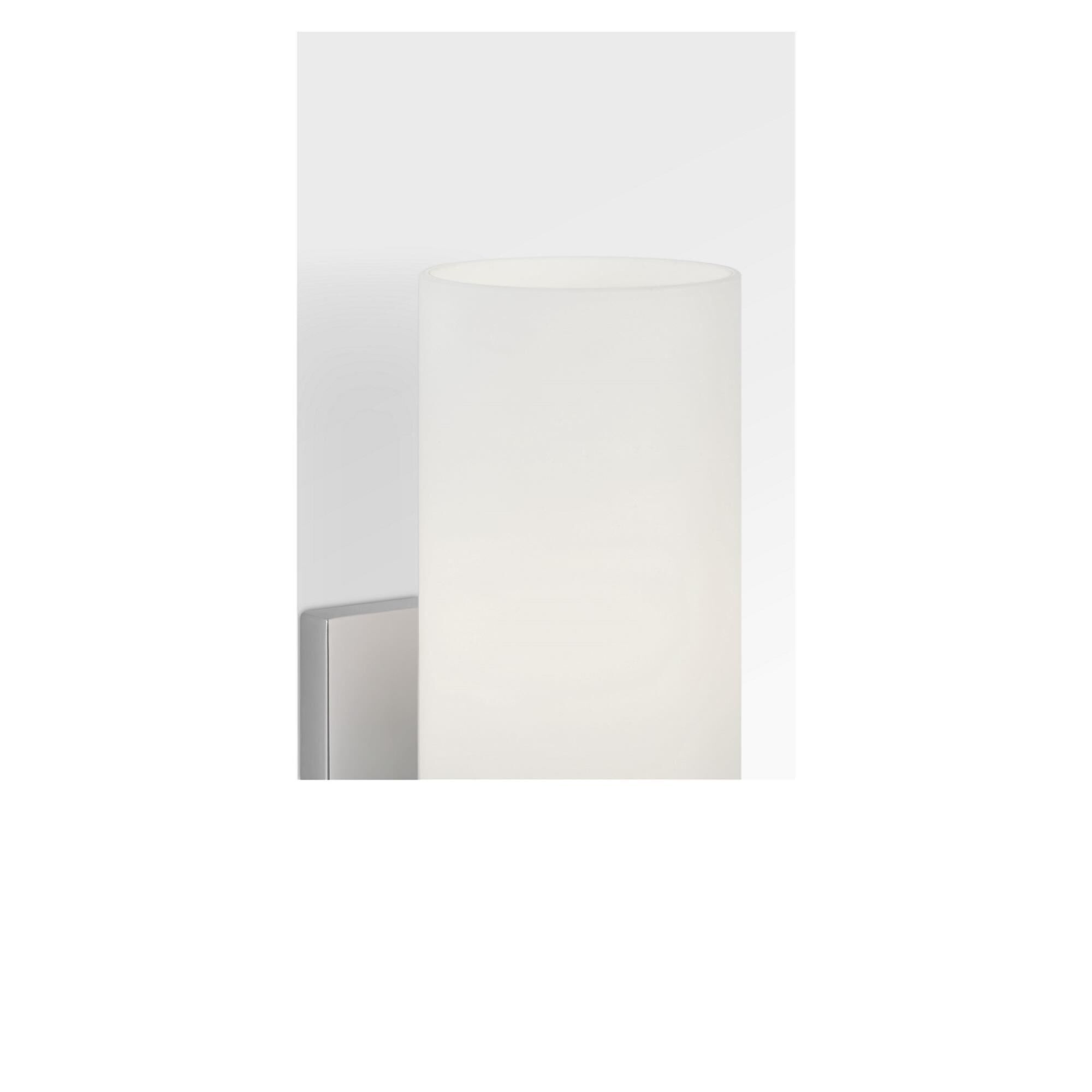 Shown in Chrome finish and Etched White glass