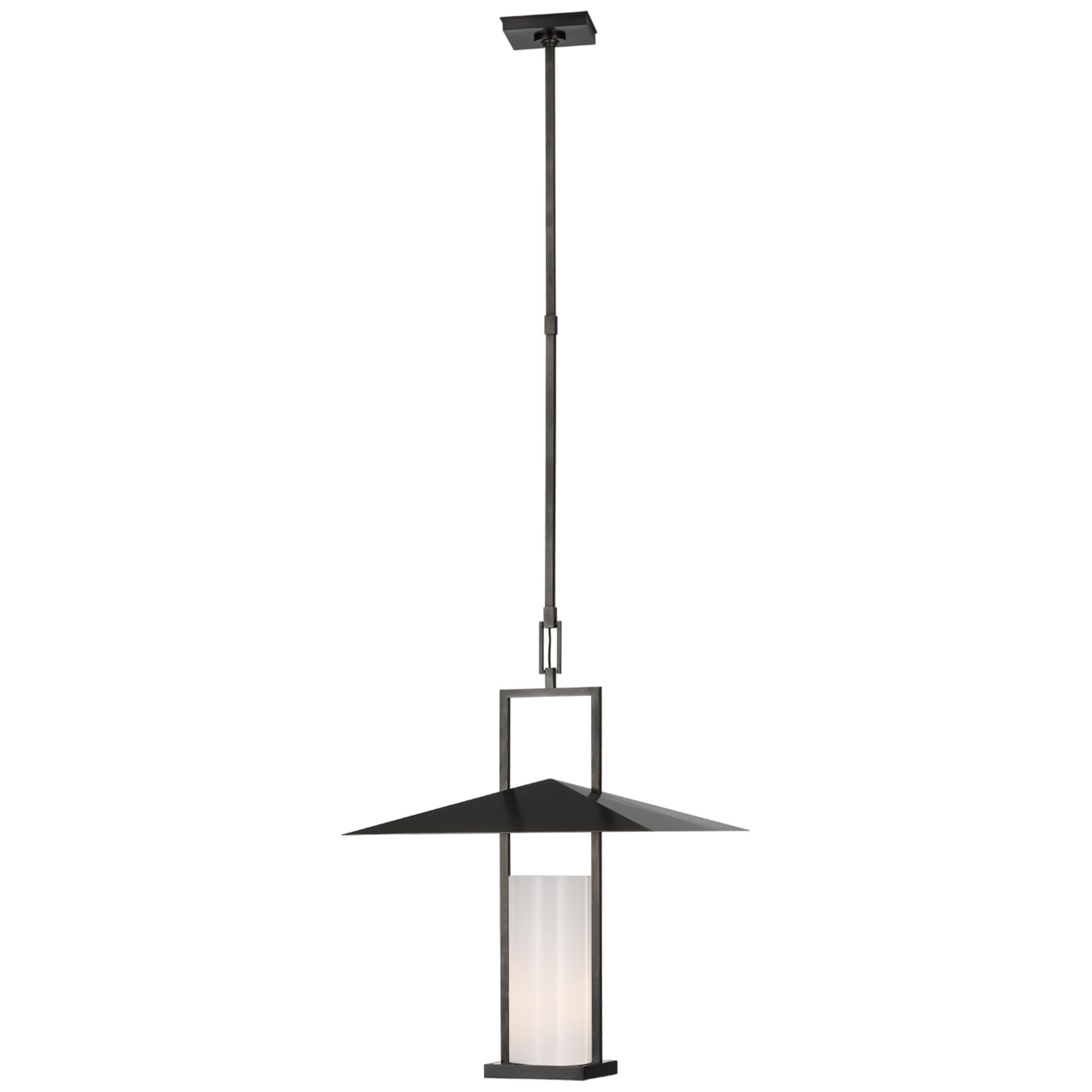 Shown in Bronze and Brass finish and White glass