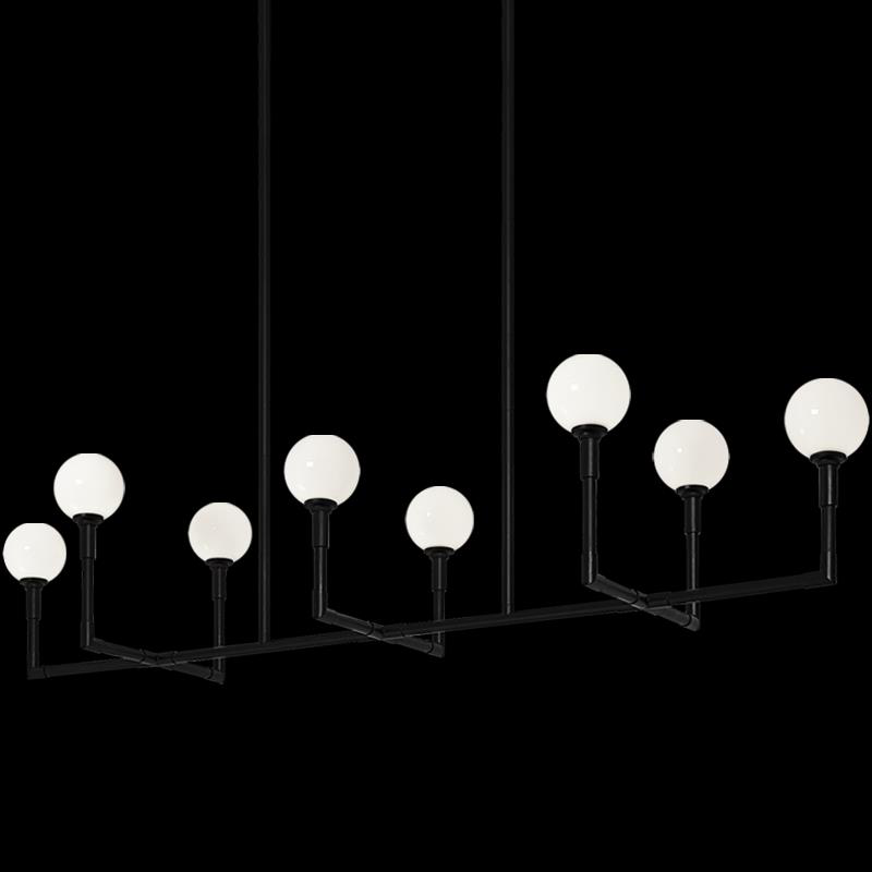 Candlestix 50 Inch 8 Light Linear Suspension Light by Matteo Lighting