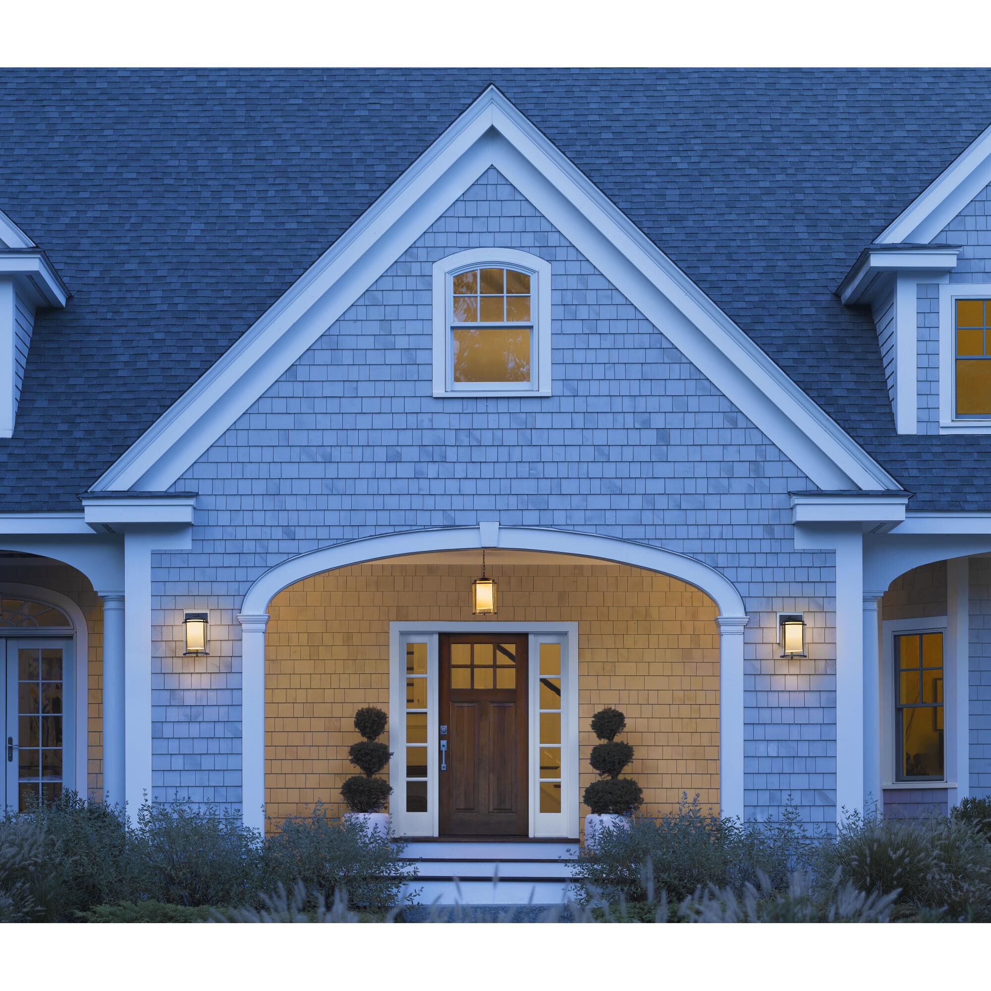 Shown in Coastal Bronze finish and Opal and Seeded glass