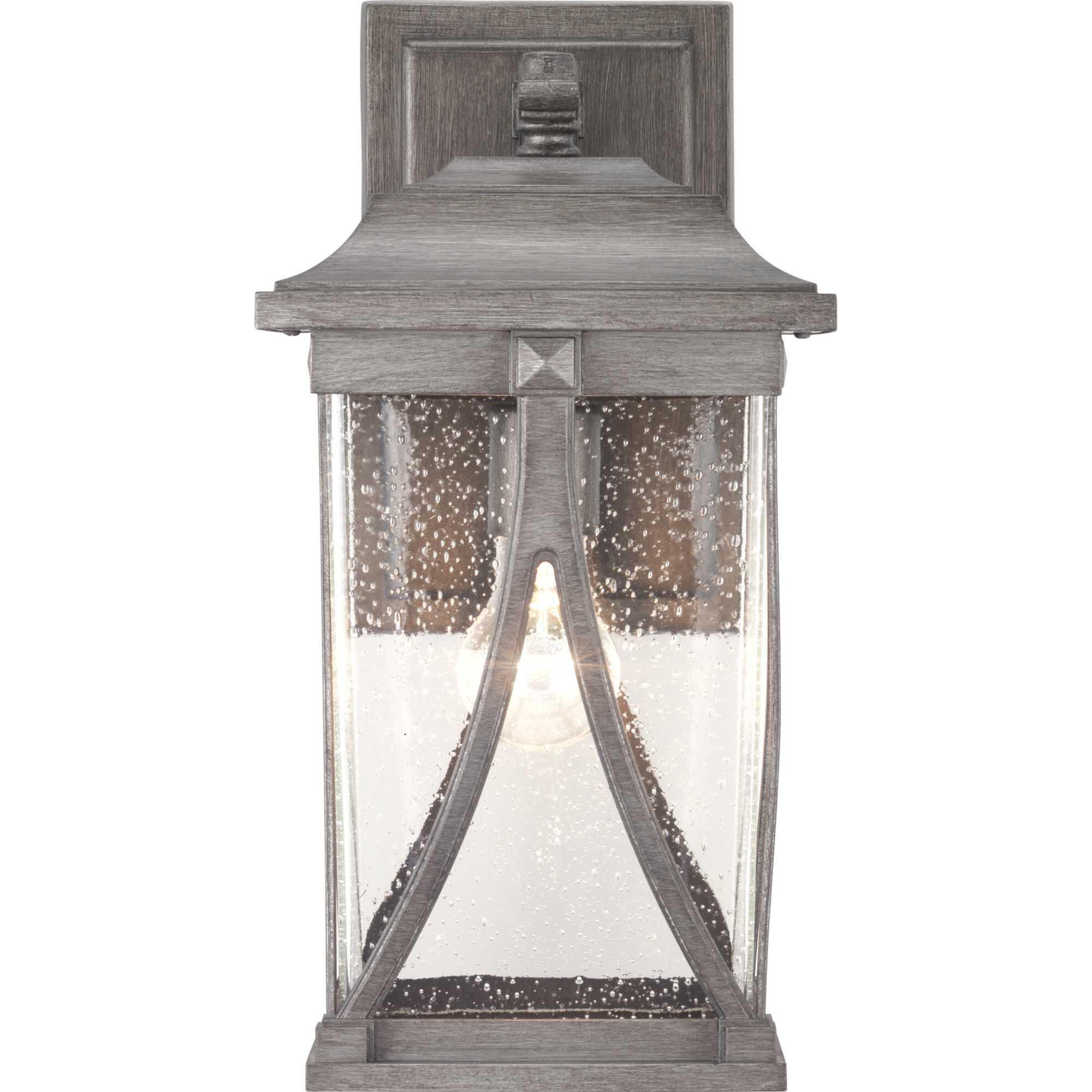 Shown in Antique Pewter finish and Clear Seeded glass