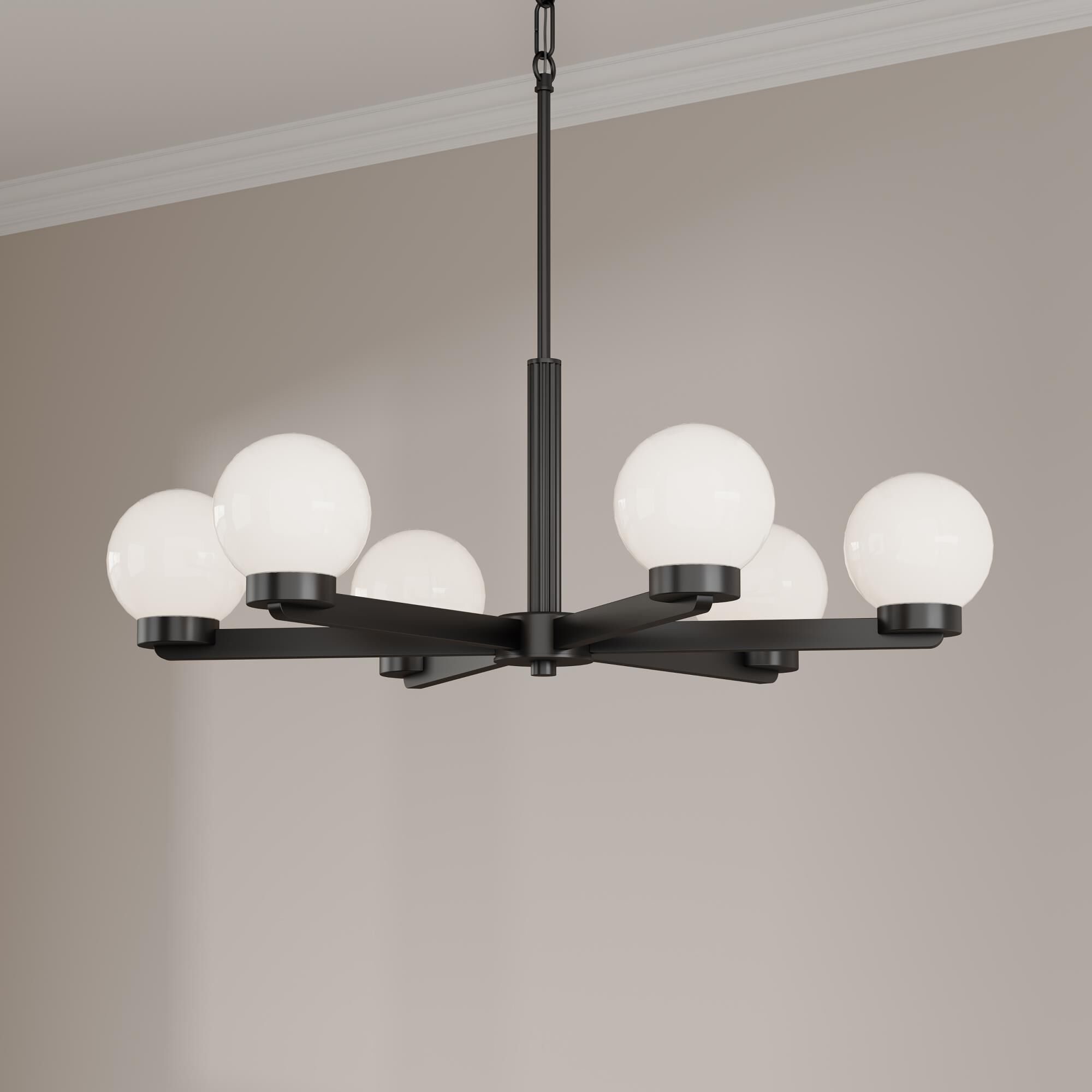 Shown in Matte Black finish and Shiny Opal glass