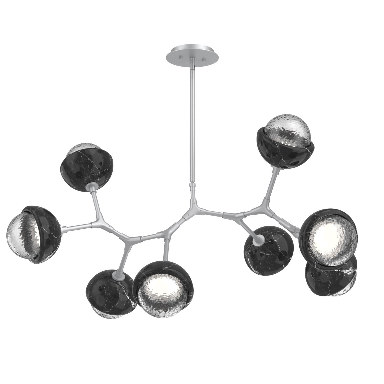 Shown in Classic Silver finish and Clear glass and Black Marble accent
