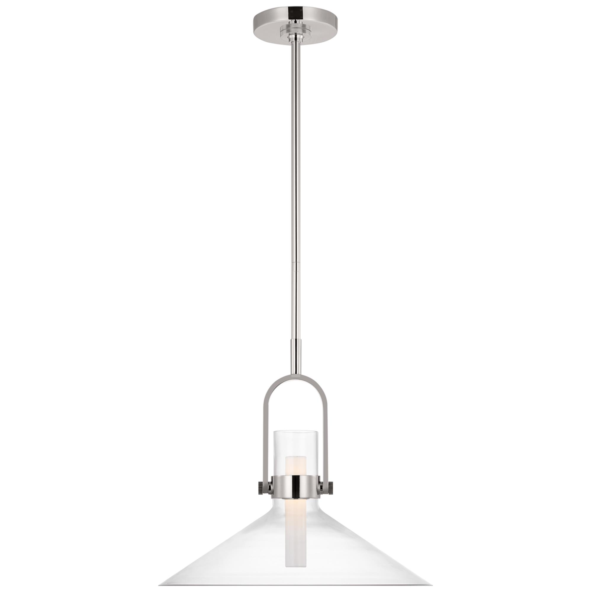 Shown in Polished Nickel finish and Clear glass