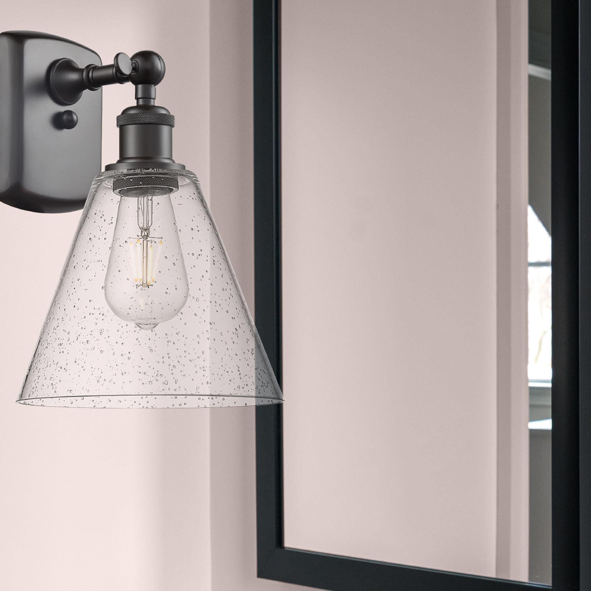 Shown in Oil Rubbed Bronze finish and Seedy Ballston Cone glass and No Shade shade