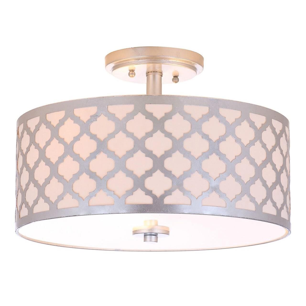 Kora Quatrefoil 15 Inch 3 Light Semi Flush Mount by Safavieh